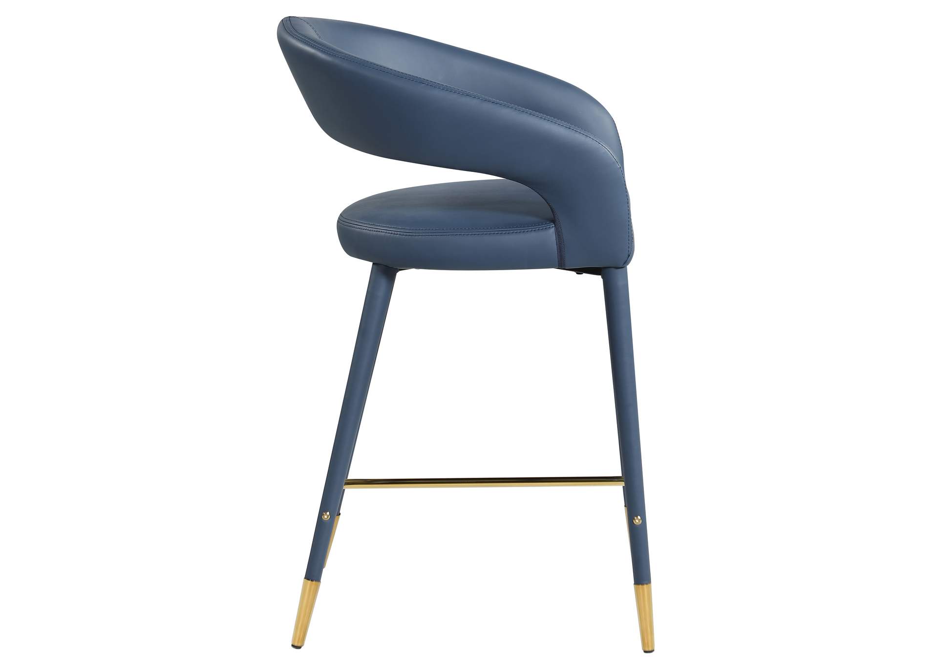 Destiny Navy Faux Leather Stool,Meridian Furniture