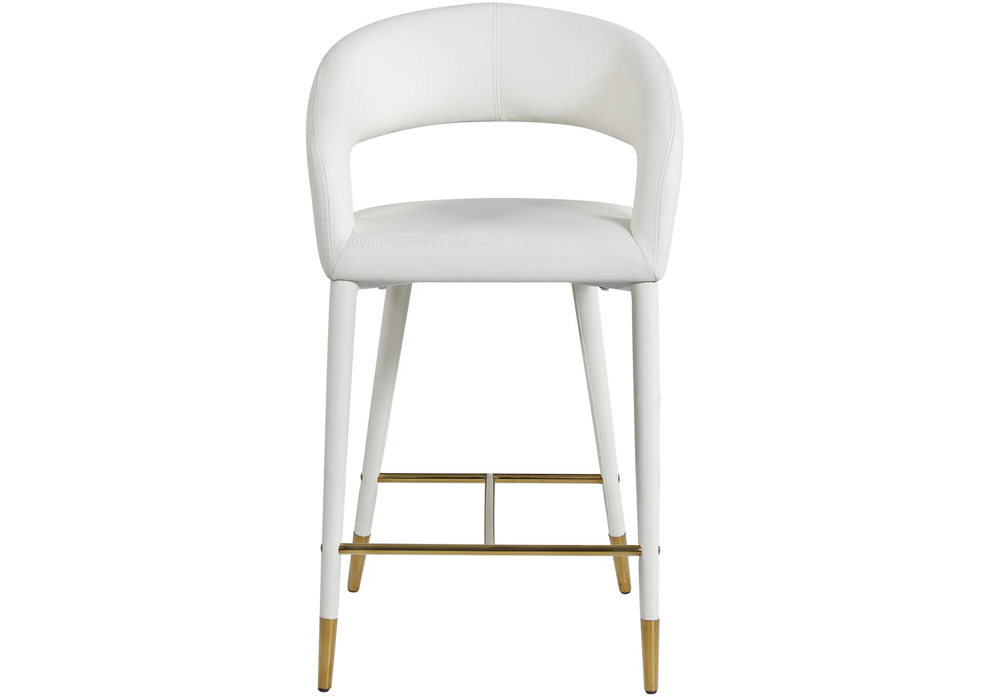 Destiny White Faux Leather Stool,Meridian Furniture