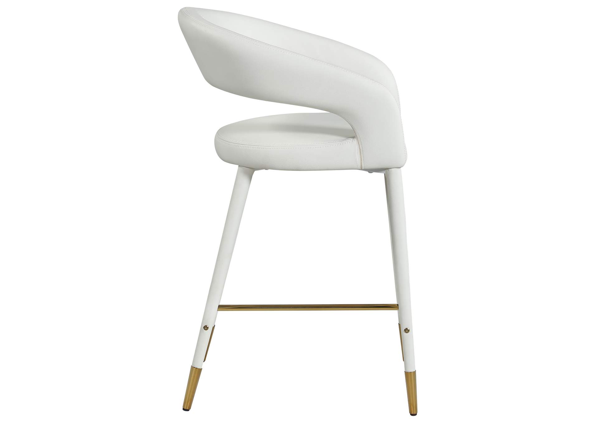 Destiny White Faux Leather Stool,Meridian Furniture