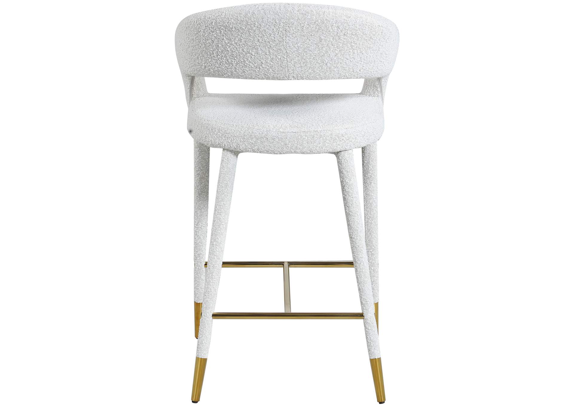 Destiny Cream Fabric Stool,Meridian Furniture