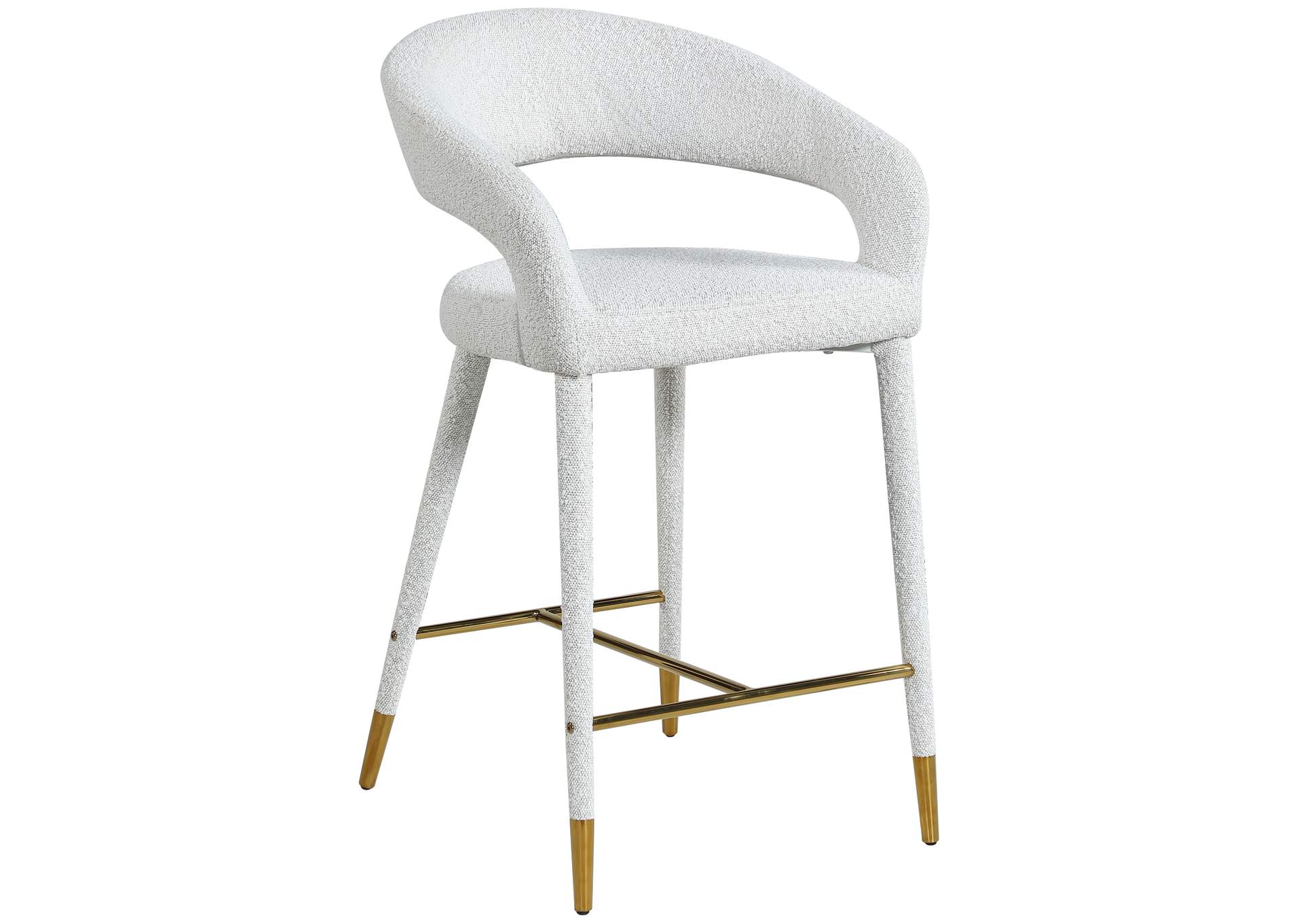 Destiny Cream Fabric Stool,Meridian Furniture