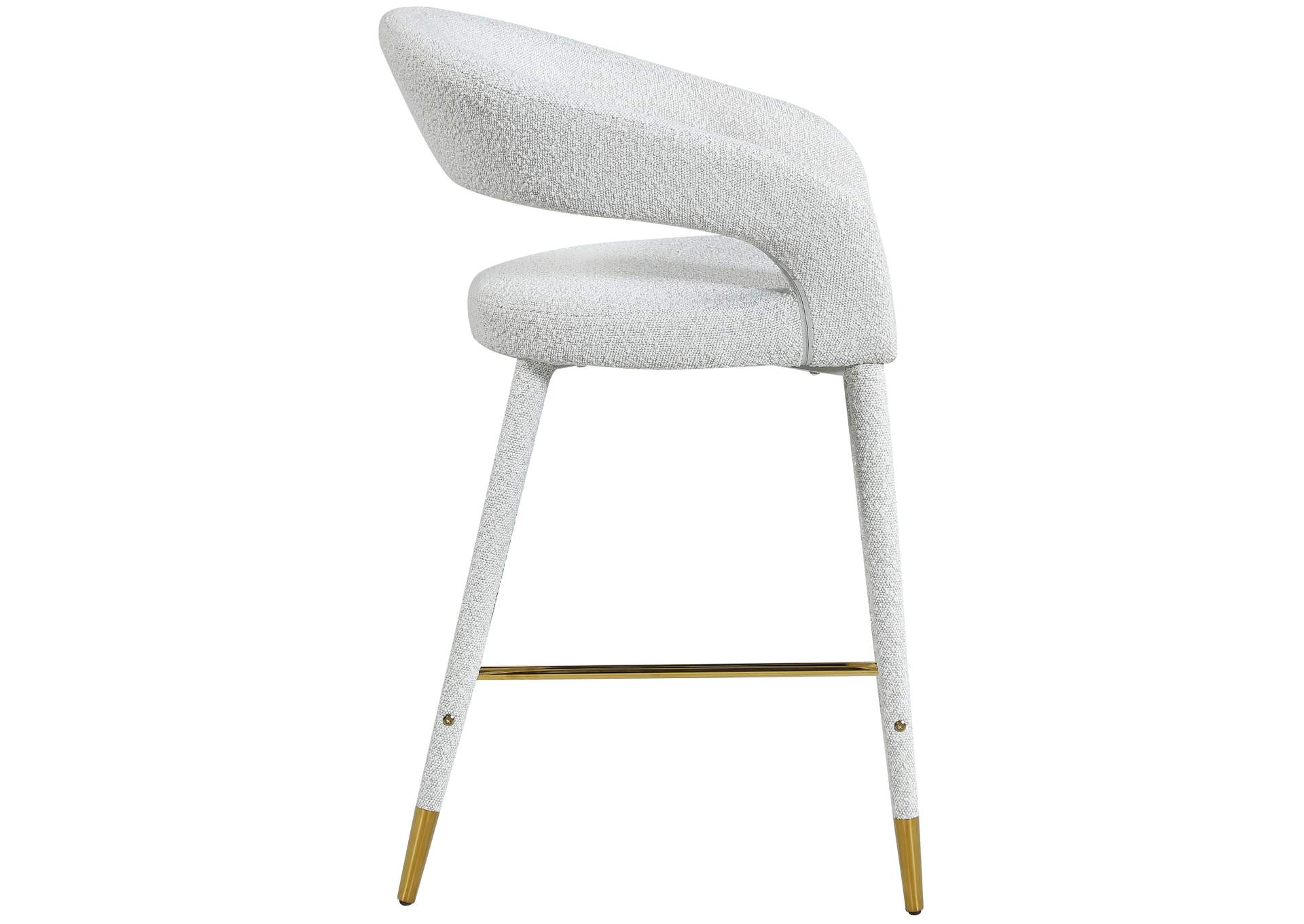 Destiny Cream Fabric Stool,Meridian Furniture