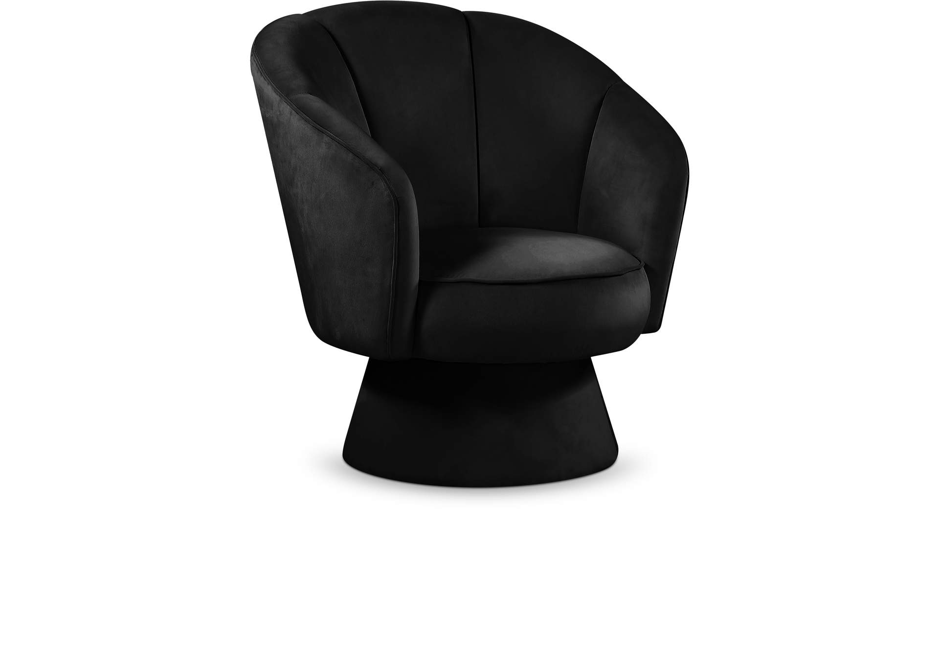 Swanson Black Velvet Accent Chair,Meridian Furniture