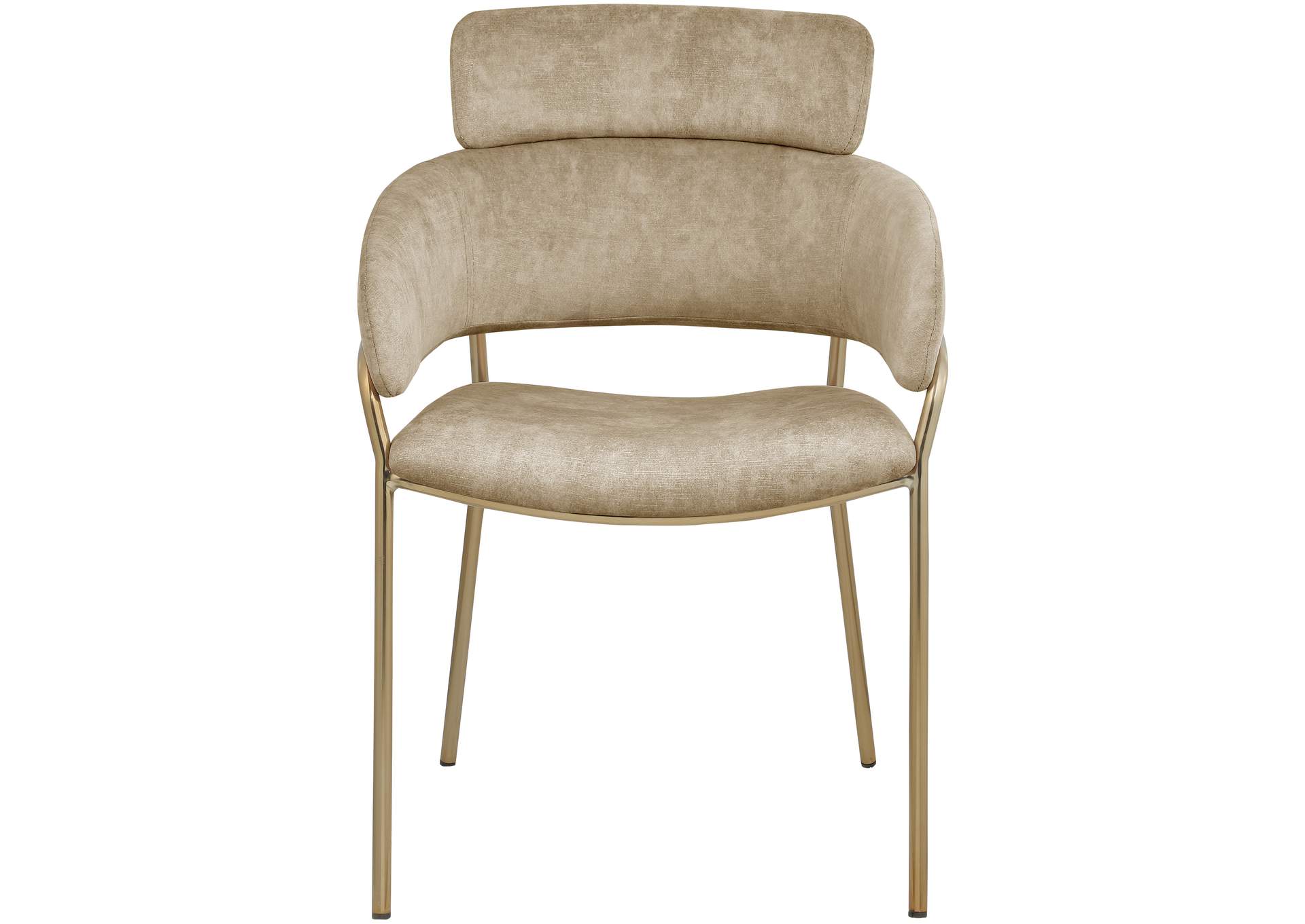 Yara Beige Velvet Dining Chair Set of 2,Meridian Furniture