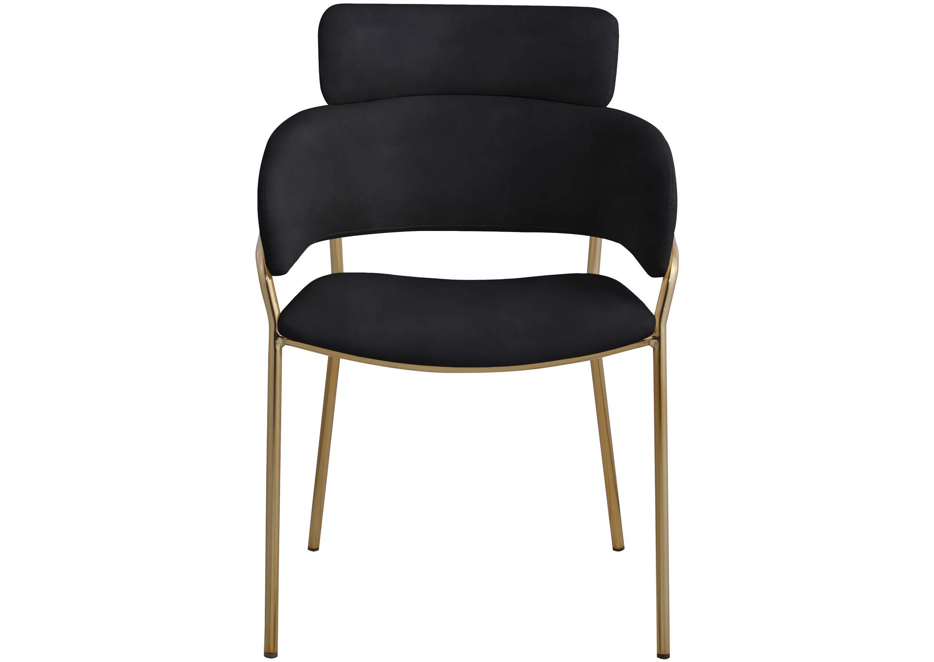 Yara Black Velvet Dining Chair Set of 2,Meridian Furniture