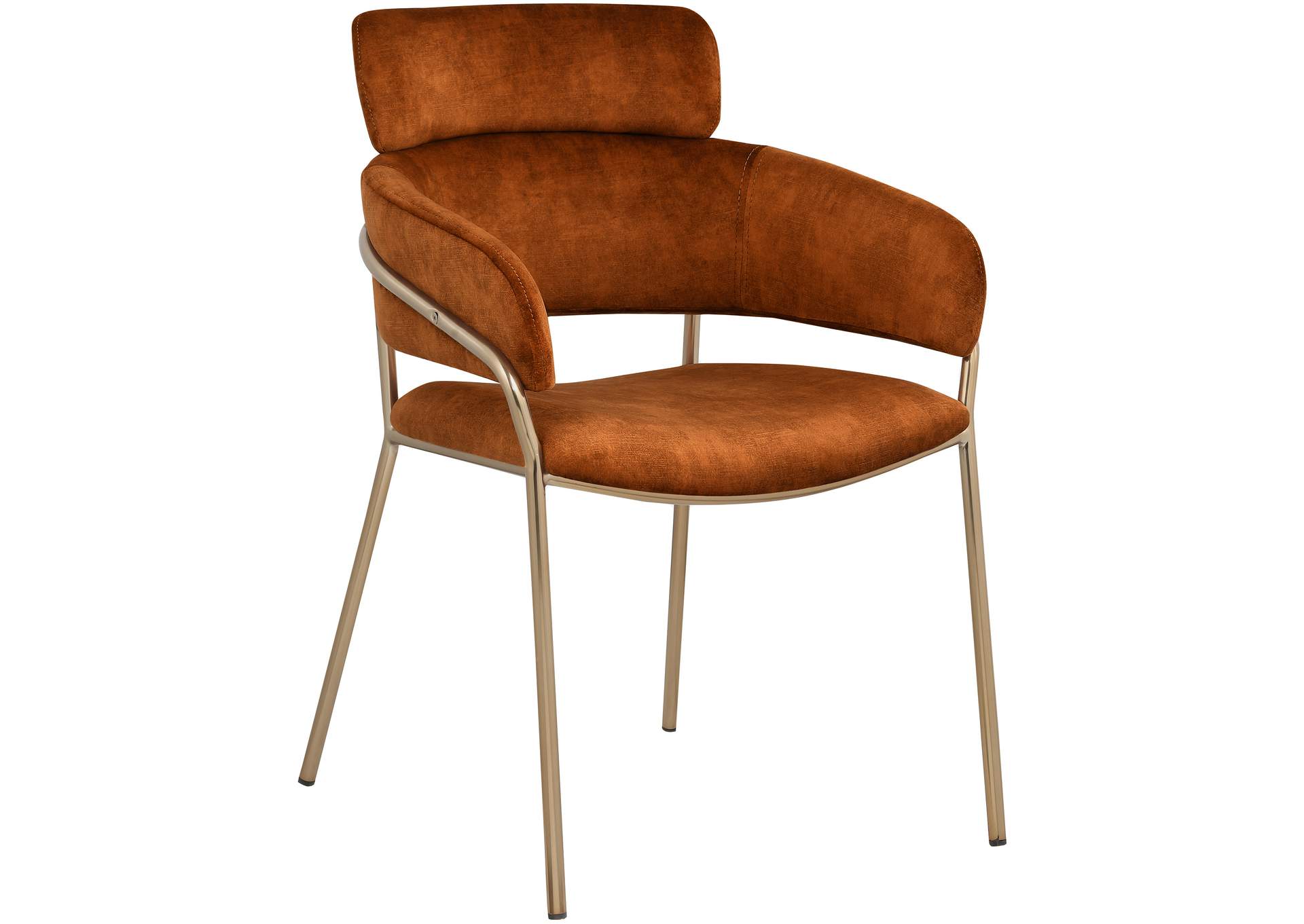 Yara Cognac Velvet Dining Chair Set of 2,Meridian Furniture