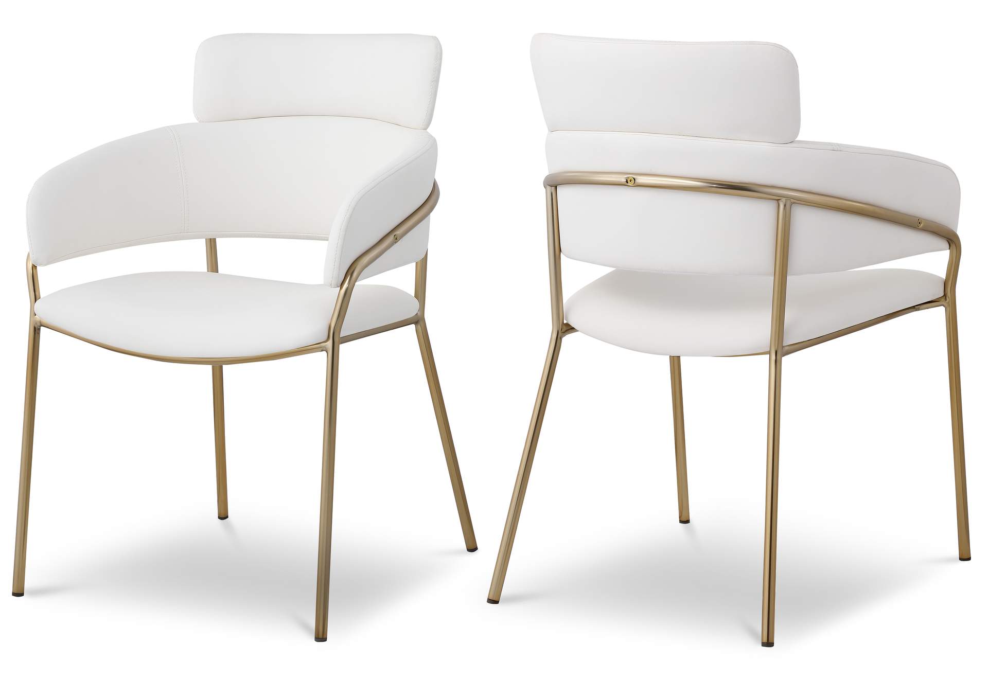 Yara Cream Faux Leather Dining Chair Set of 2,Meridian Furniture