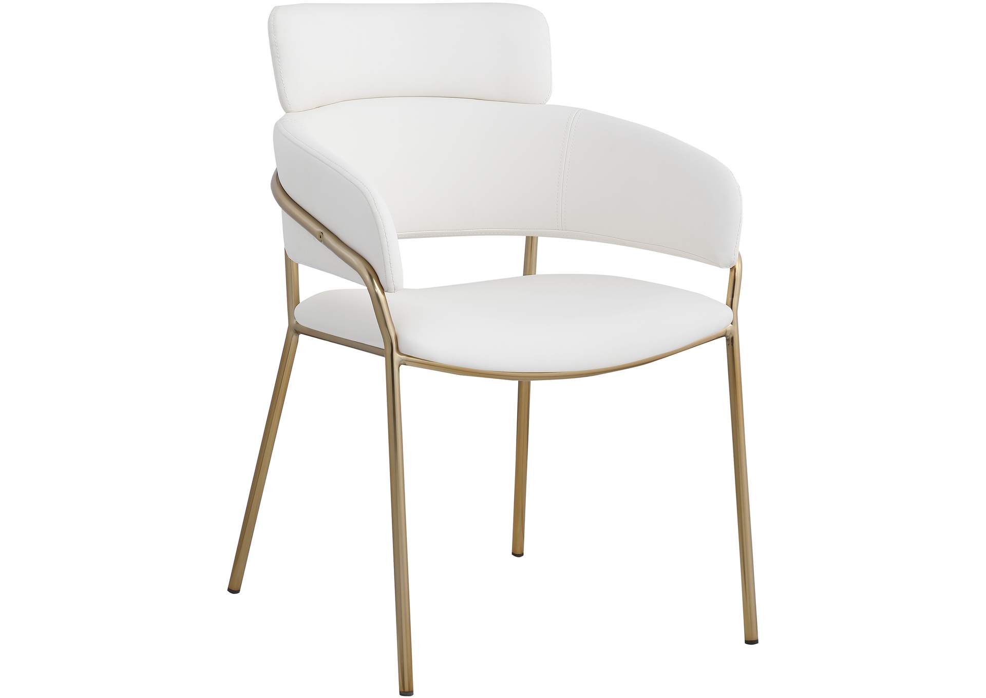 Yara Cream Faux Leather Dining Chair Set of 2,Meridian Furniture