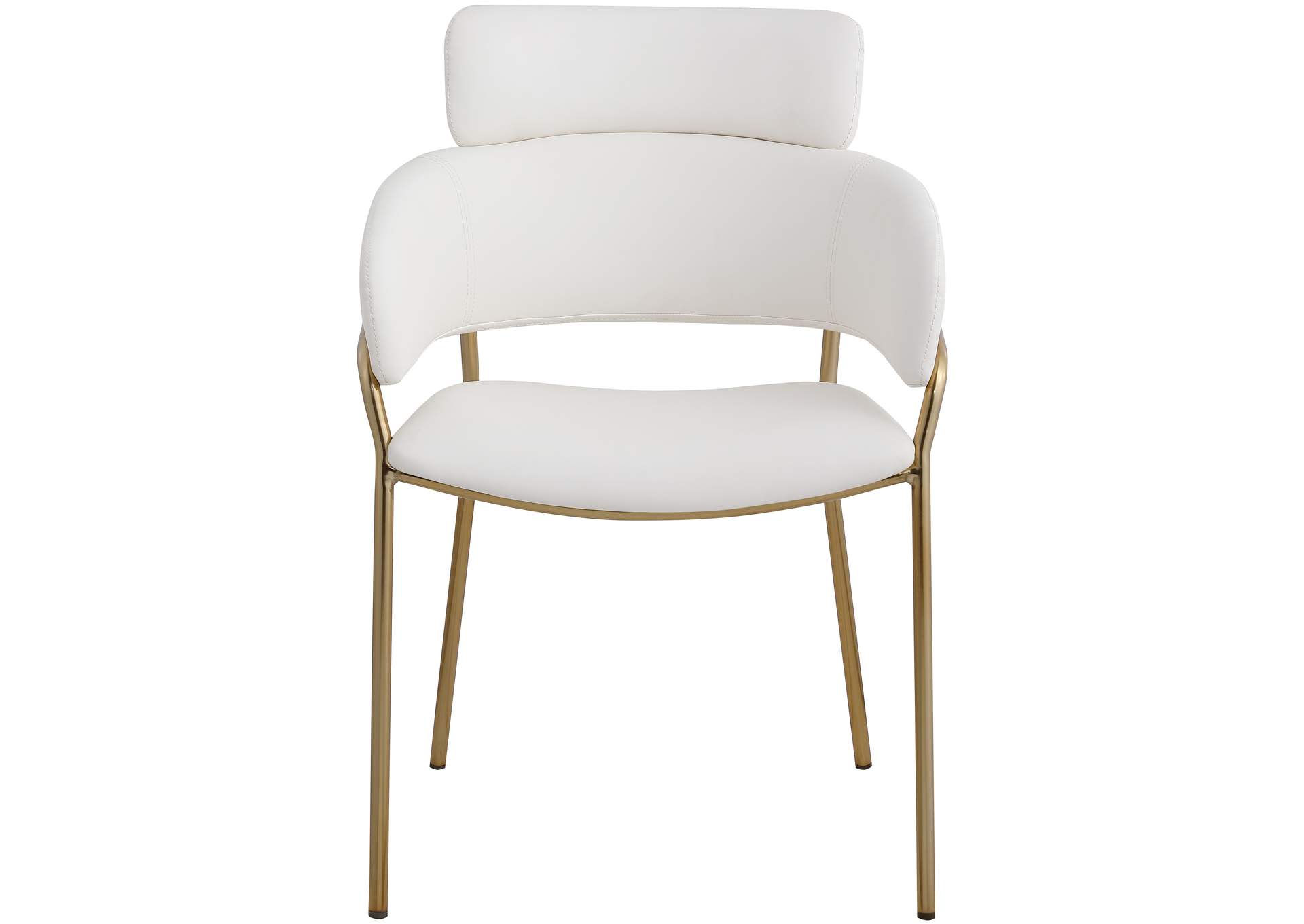 Yara Cream Faux Leather Dining Chair Set of 2,Meridian Furniture