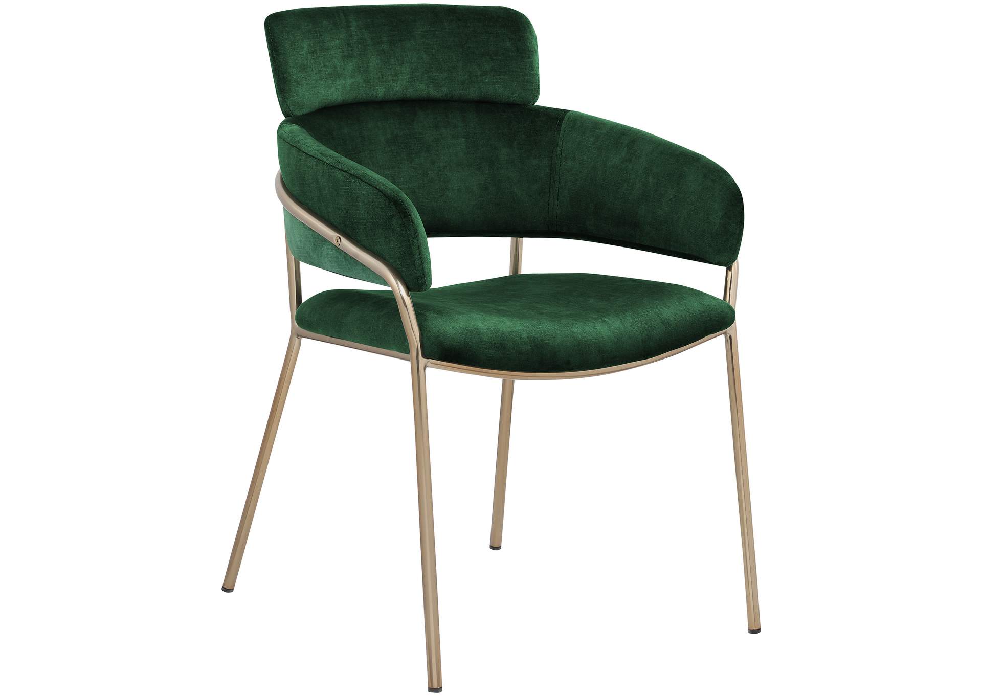 Yara Green Velvet Dining Chair Set of 2,Meridian Furniture