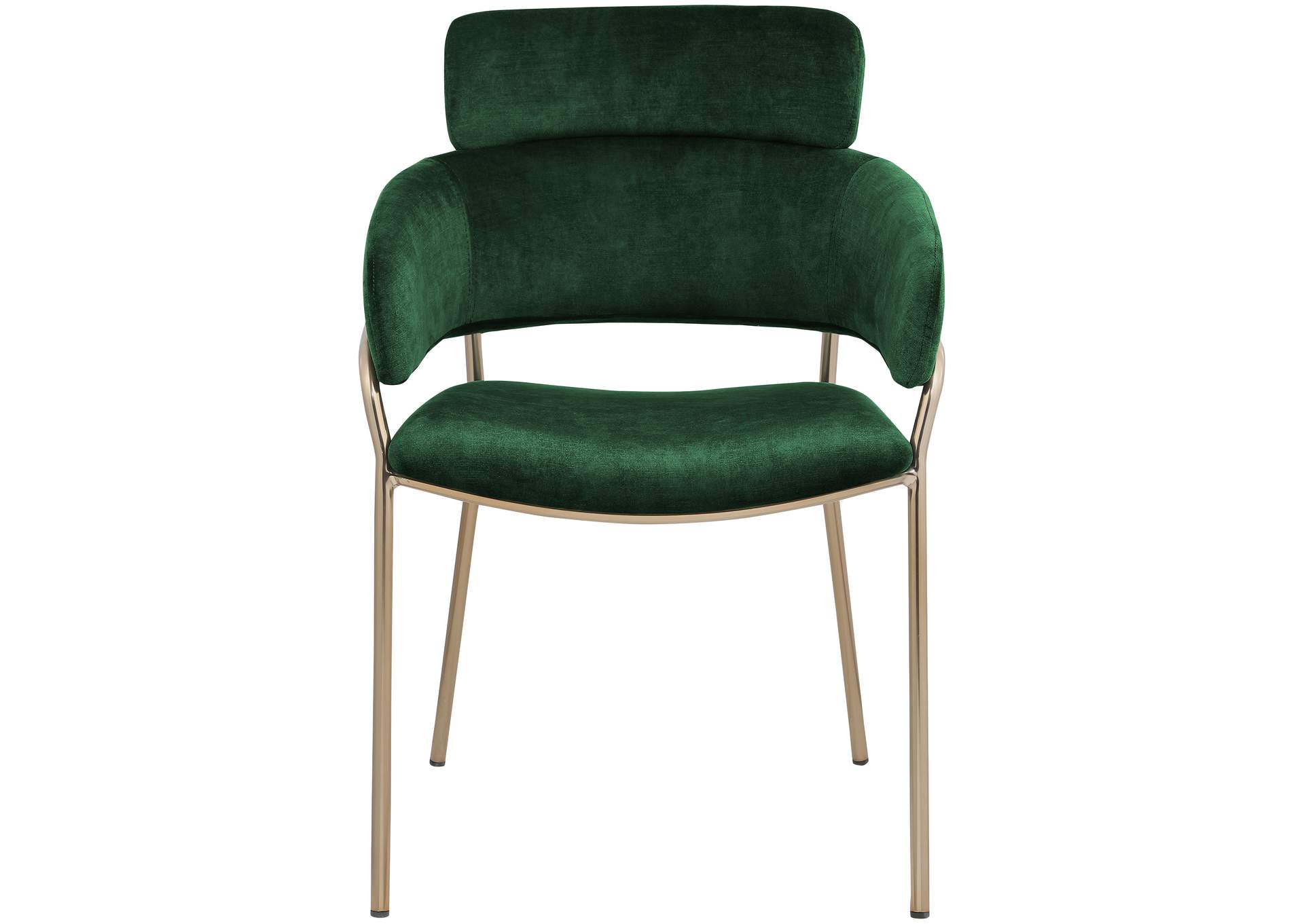 Yara Green Velvet Dining Chair Set of 2,Meridian Furniture