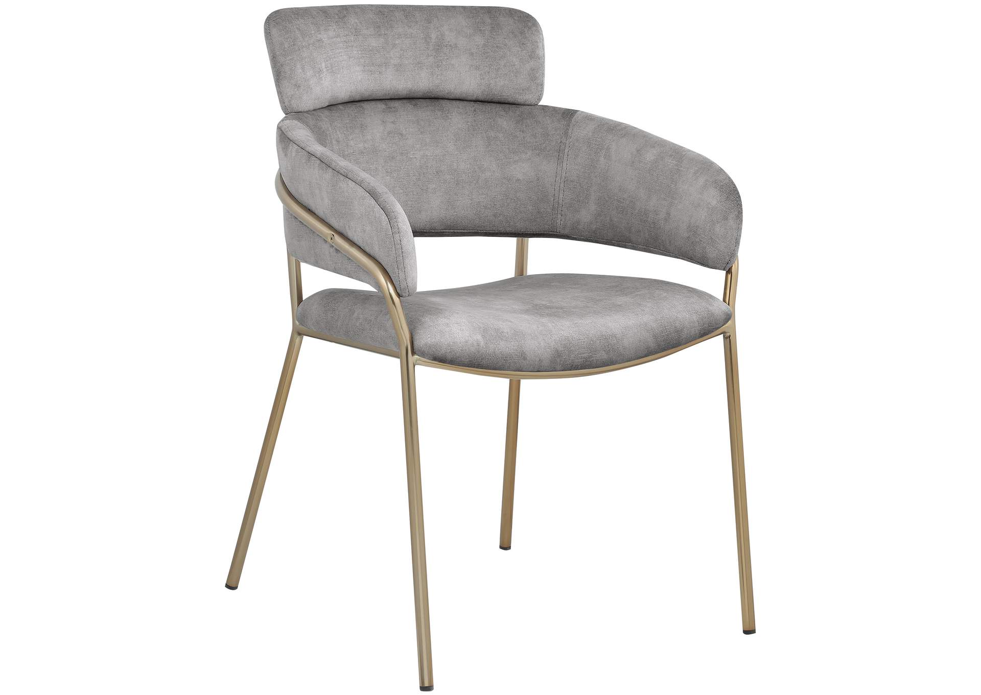 Yara Grey Velvet Dining Chair Set of 2,Meridian Furniture