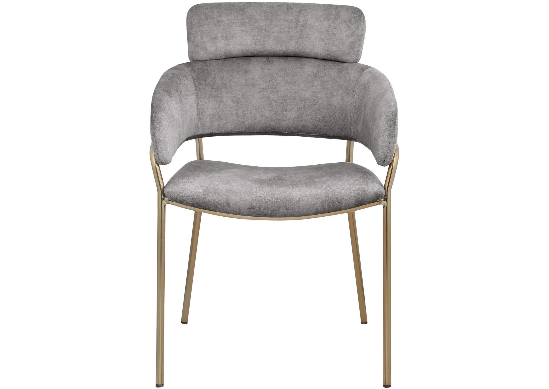 Yara Grey Velvet Dining Chair Set of 2,Meridian Furniture