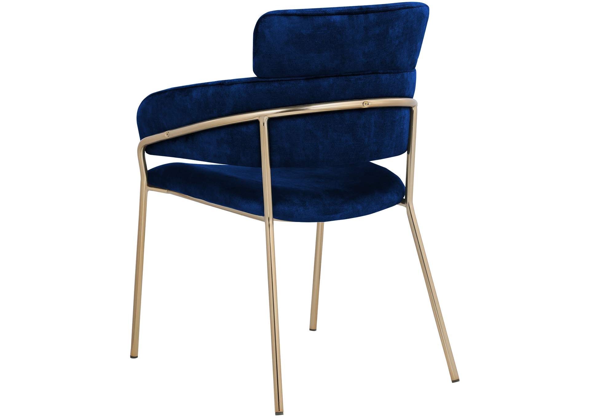 Yara Navy Velvet Dining Chair Set of 2,Meridian Furniture