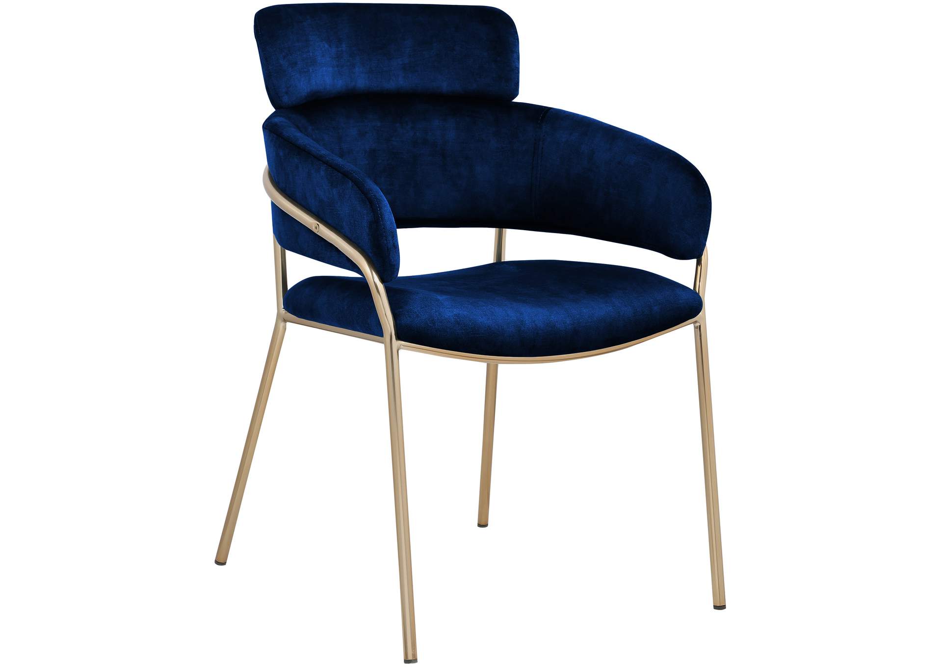 Yara Navy Velvet Dining Chair Set of 2,Meridian Furniture