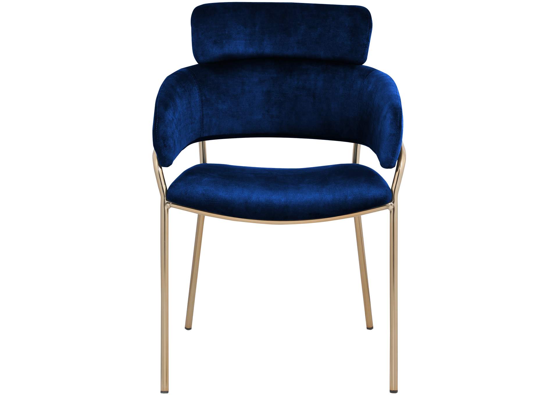 Yara Navy Velvet Dining Chair Set of 2,Meridian Furniture