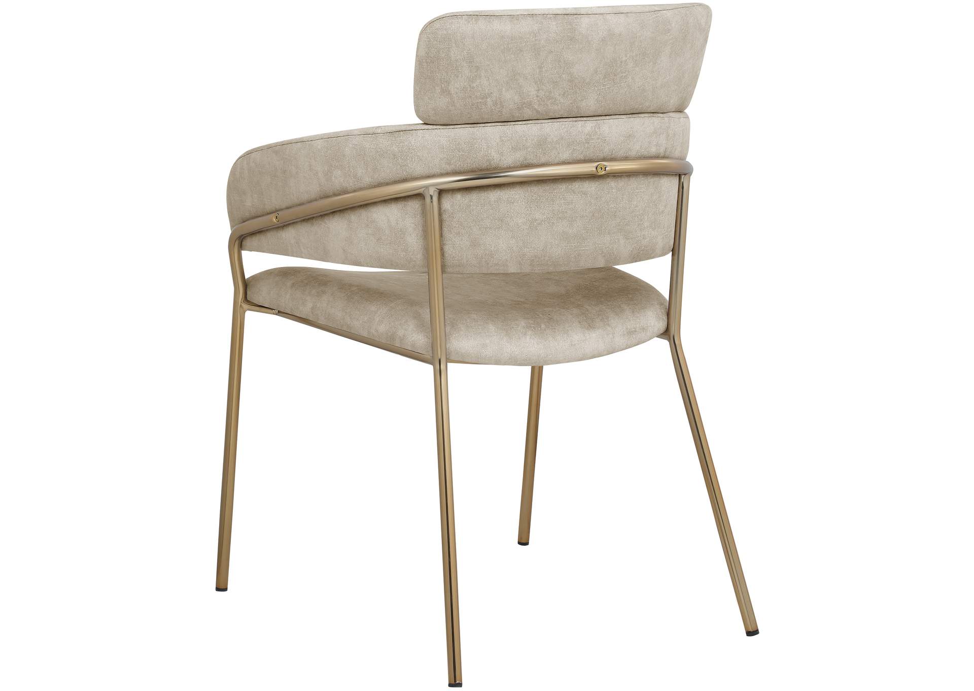 Yara Stone Velvet Dining Chair Set of 2,Meridian Furniture