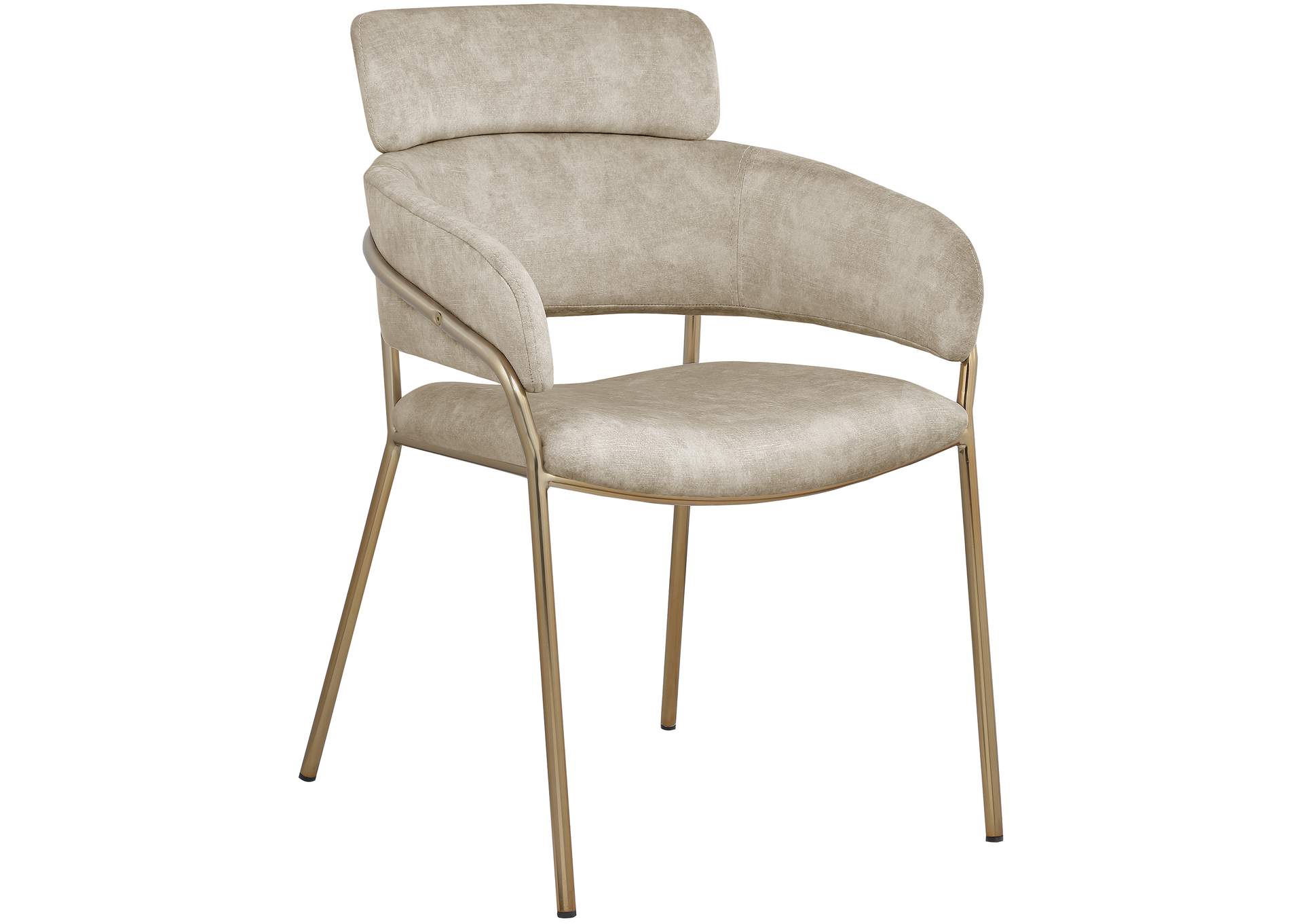 Yara Stone Velvet Dining Chair Set of 2,Meridian Furniture