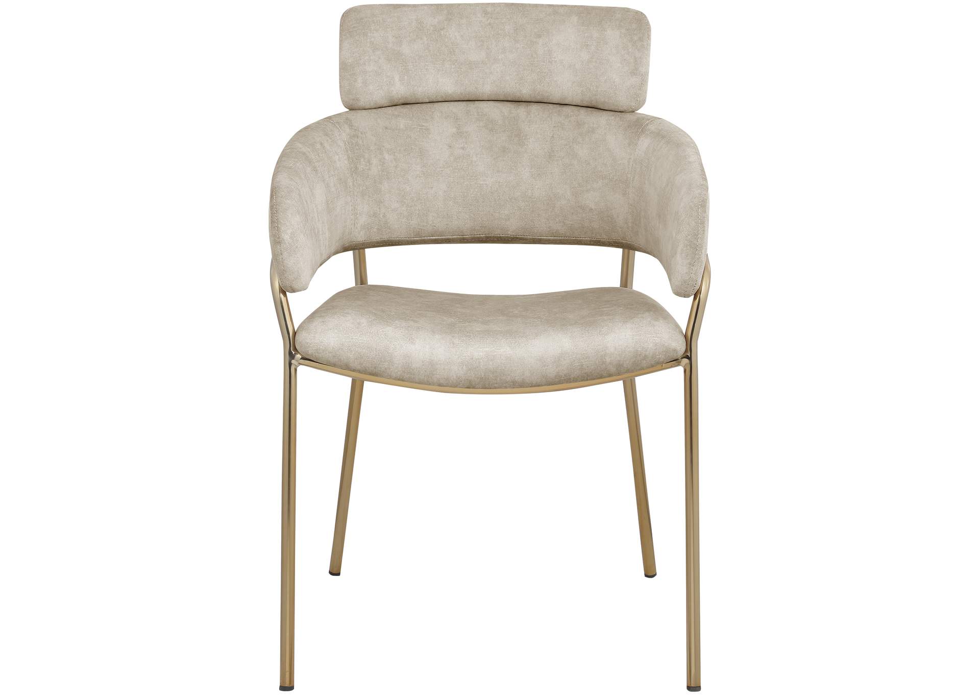 Yara Stone Velvet Dining Chair Set of 2,Meridian Furniture