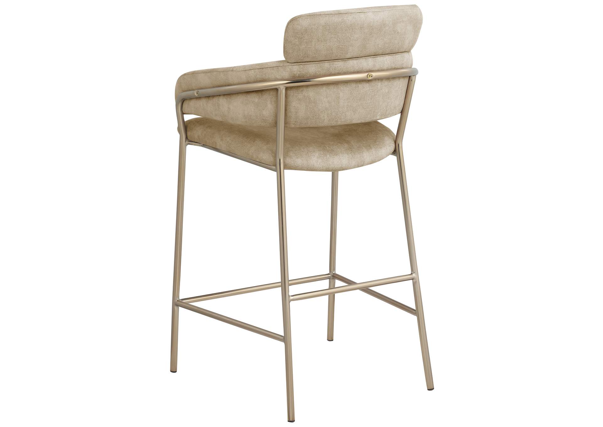 Yara Beige Velvet Counter Stool,Meridian Furniture