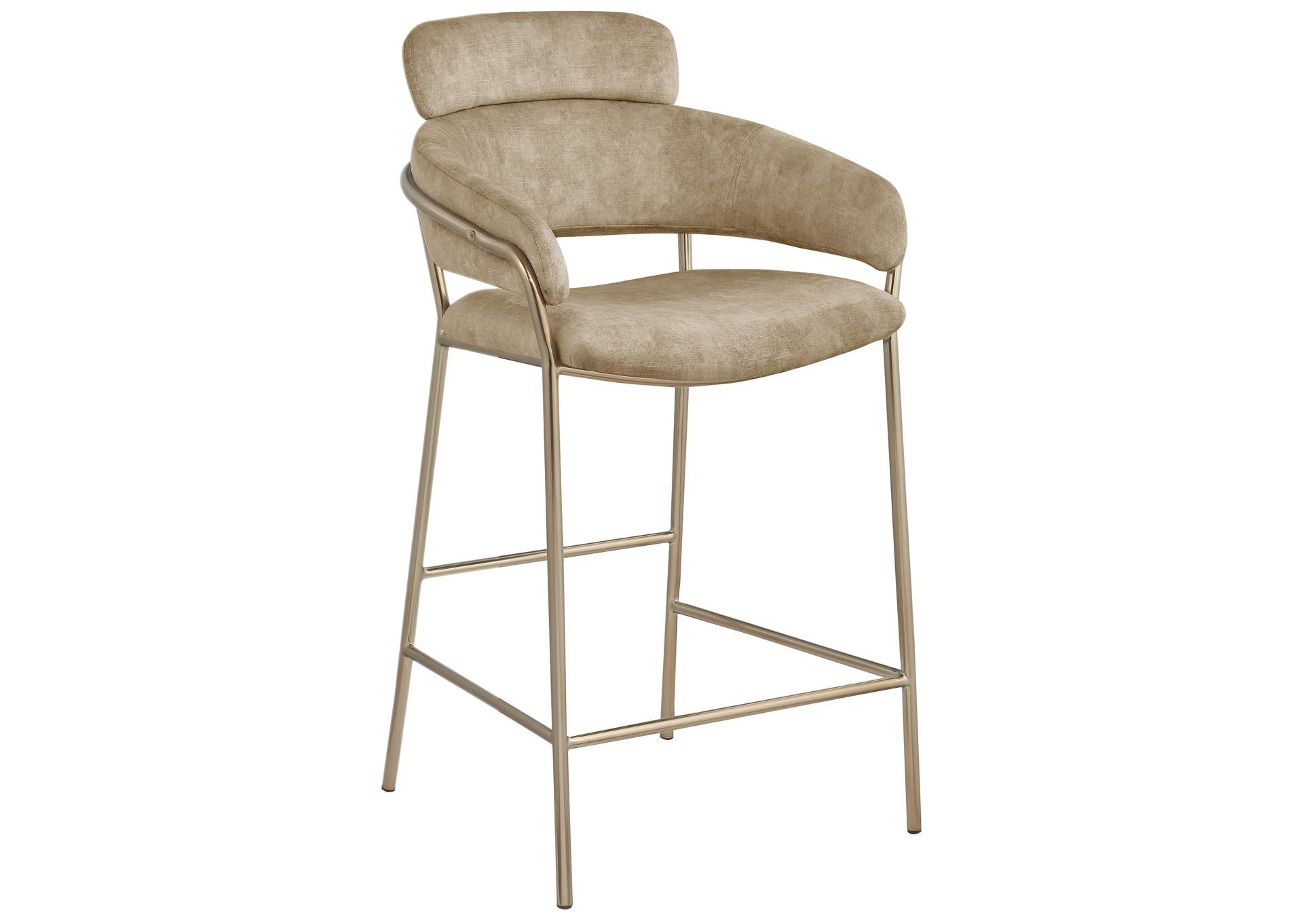 Yara Beige Velvet Counter Stool,Meridian Furniture