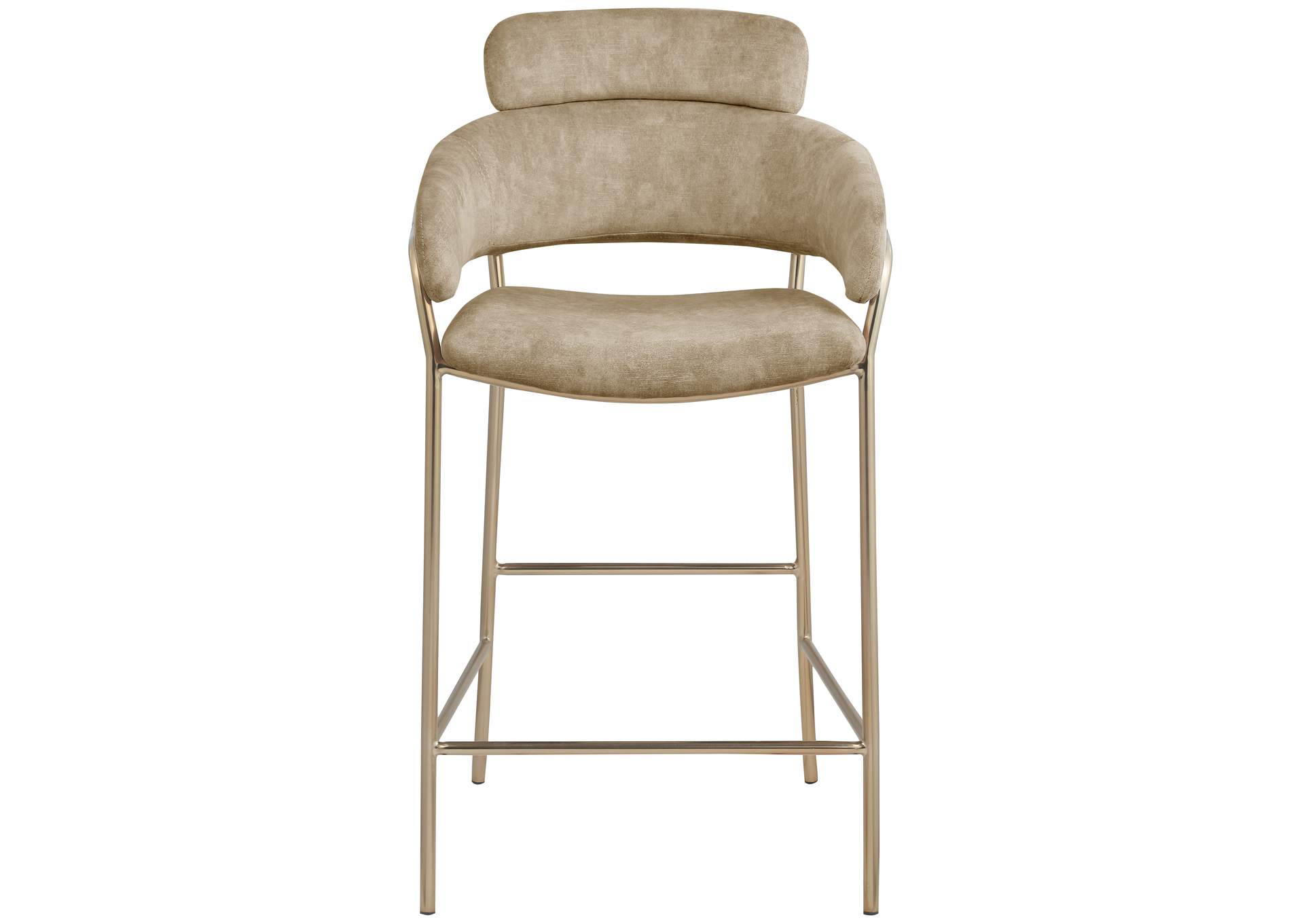 Yara Beige Velvet Counter Stool,Meridian Furniture