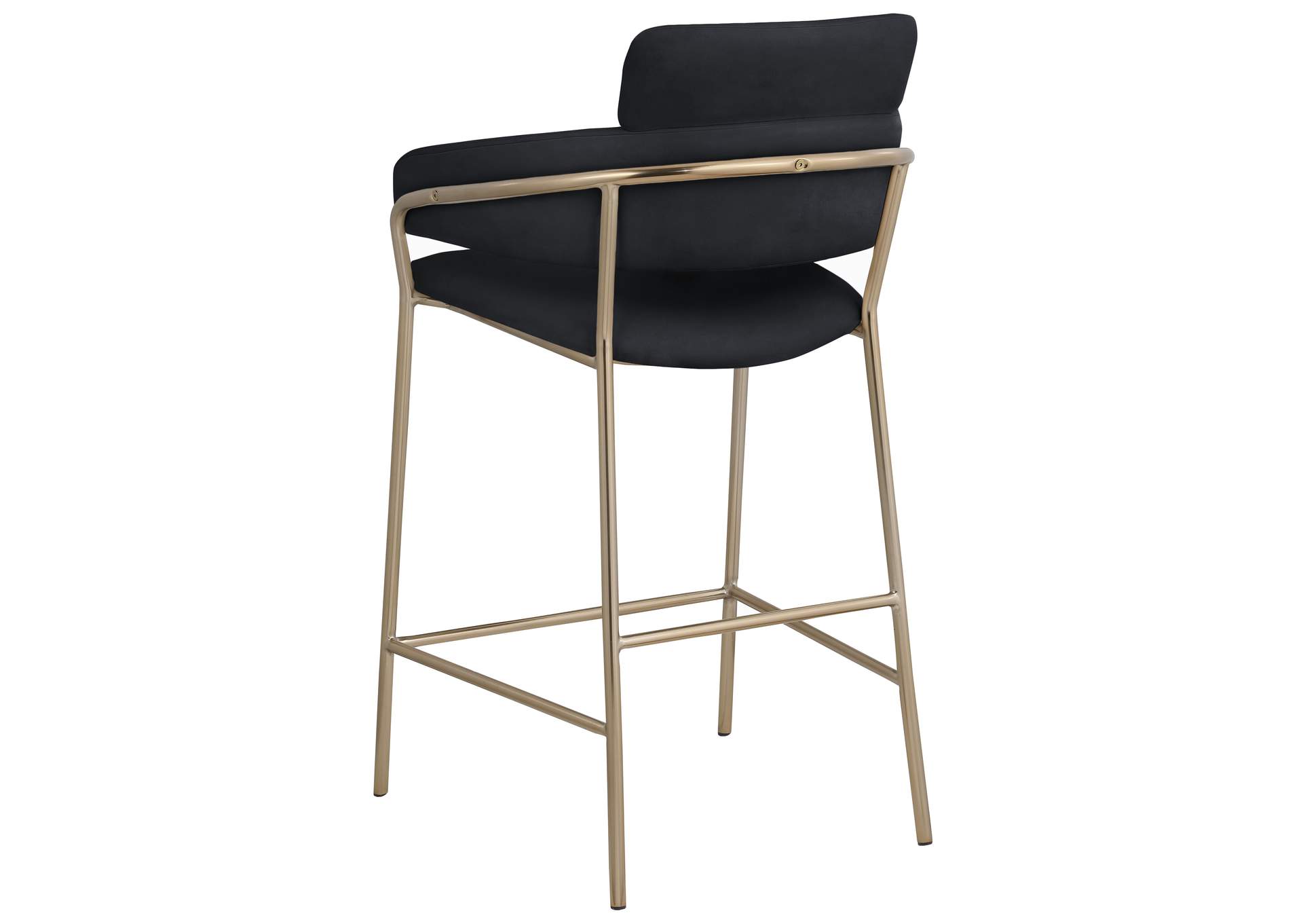 Yara Black Velvet Counter Stool,Meridian Furniture