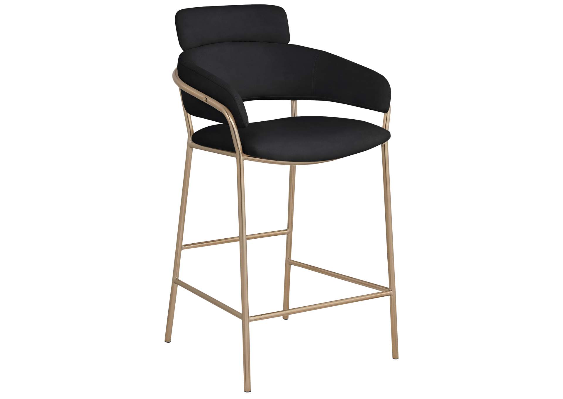 Yara Black Velvet Counter Stool,Meridian Furniture