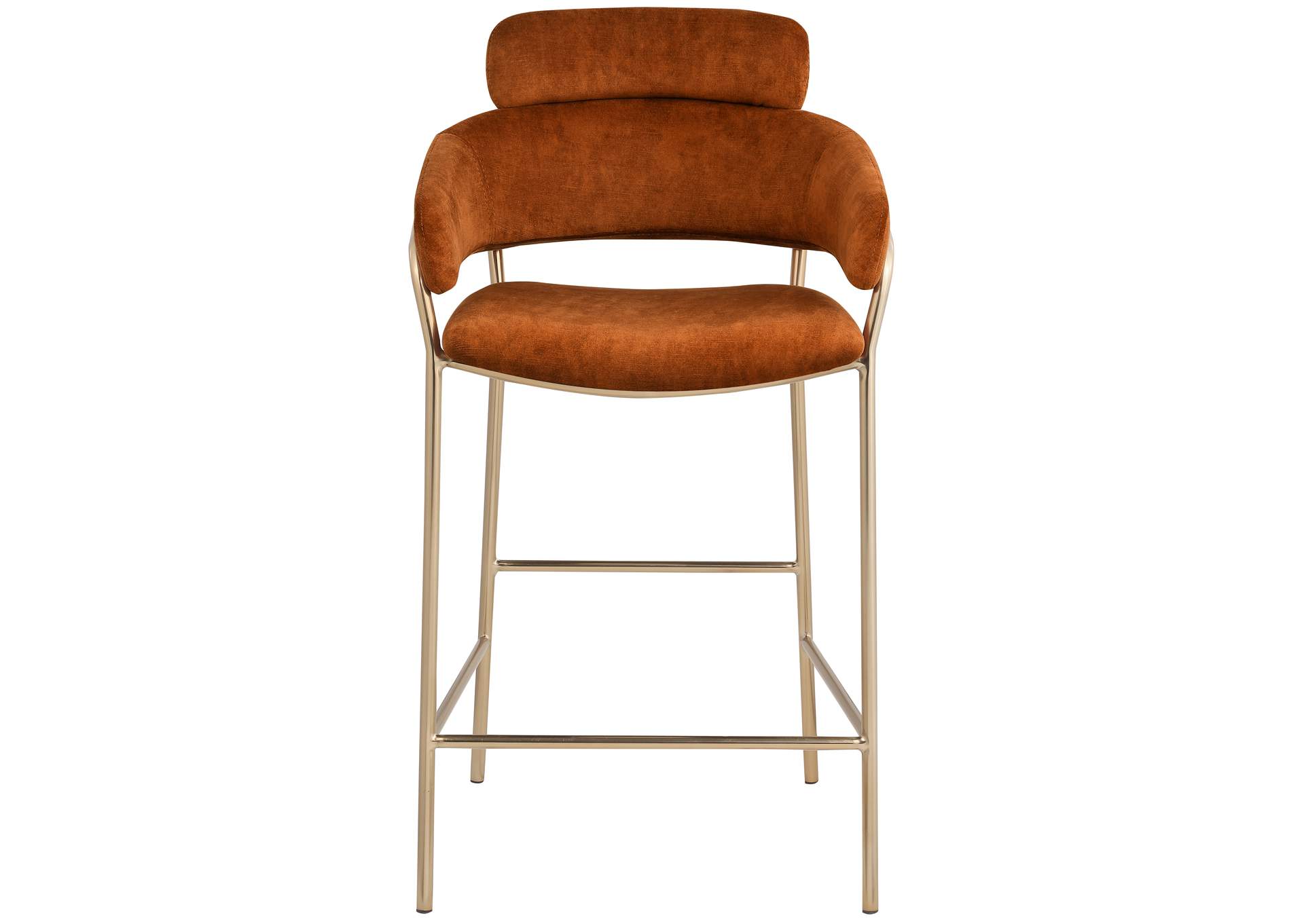 Yara Cognac Velvet Counter Stool,Meridian Furniture