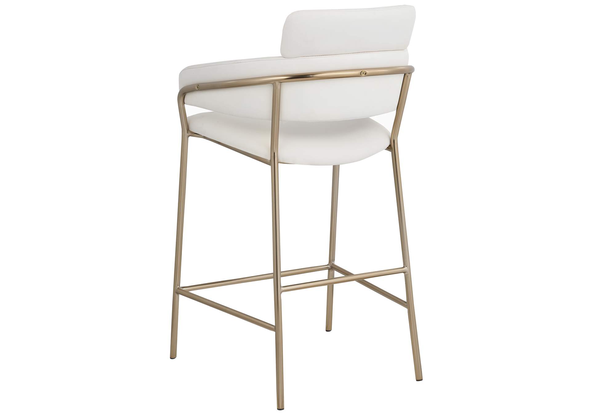 Yara Cream Faux Leather Counter Stool,Meridian Furniture