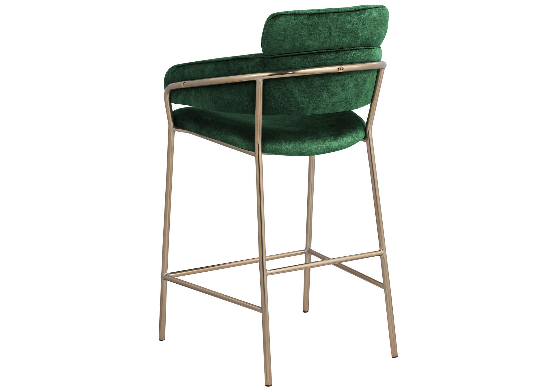 Yara Green Velvet Counter Stool,Meridian Furniture