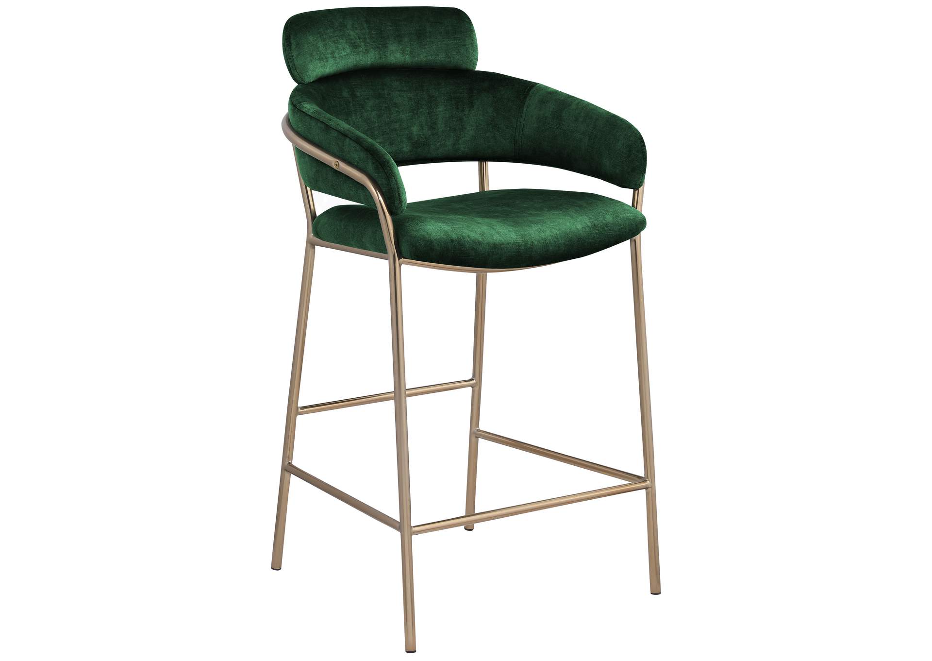 Yara Green Velvet Counter Stool,Meridian Furniture