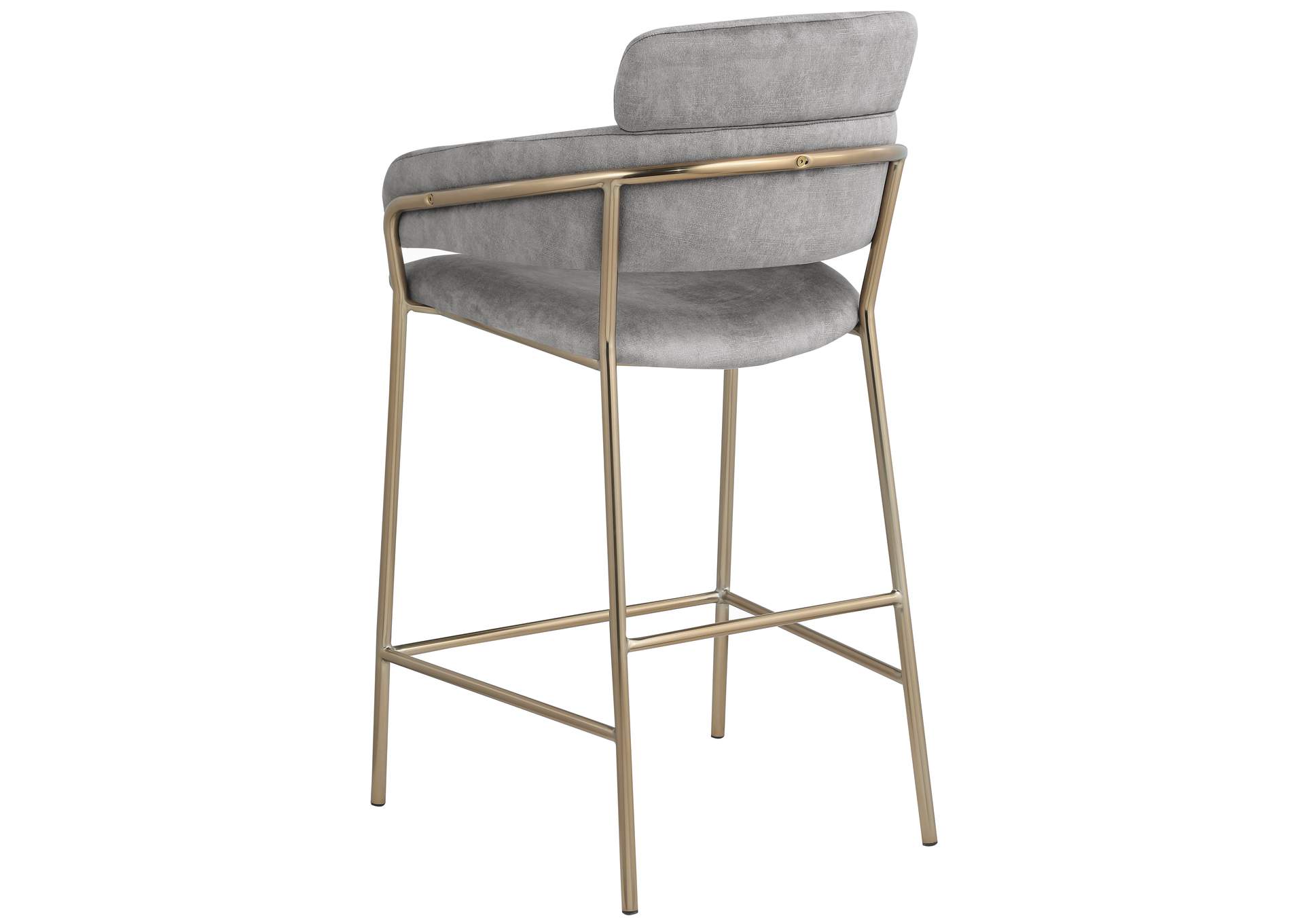 Yara Grey Velvet Counter Stool,Meridian Furniture