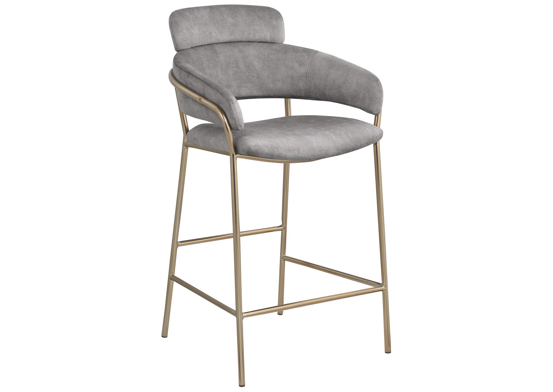 Yara Grey Velvet Counter Stool,Meridian Furniture