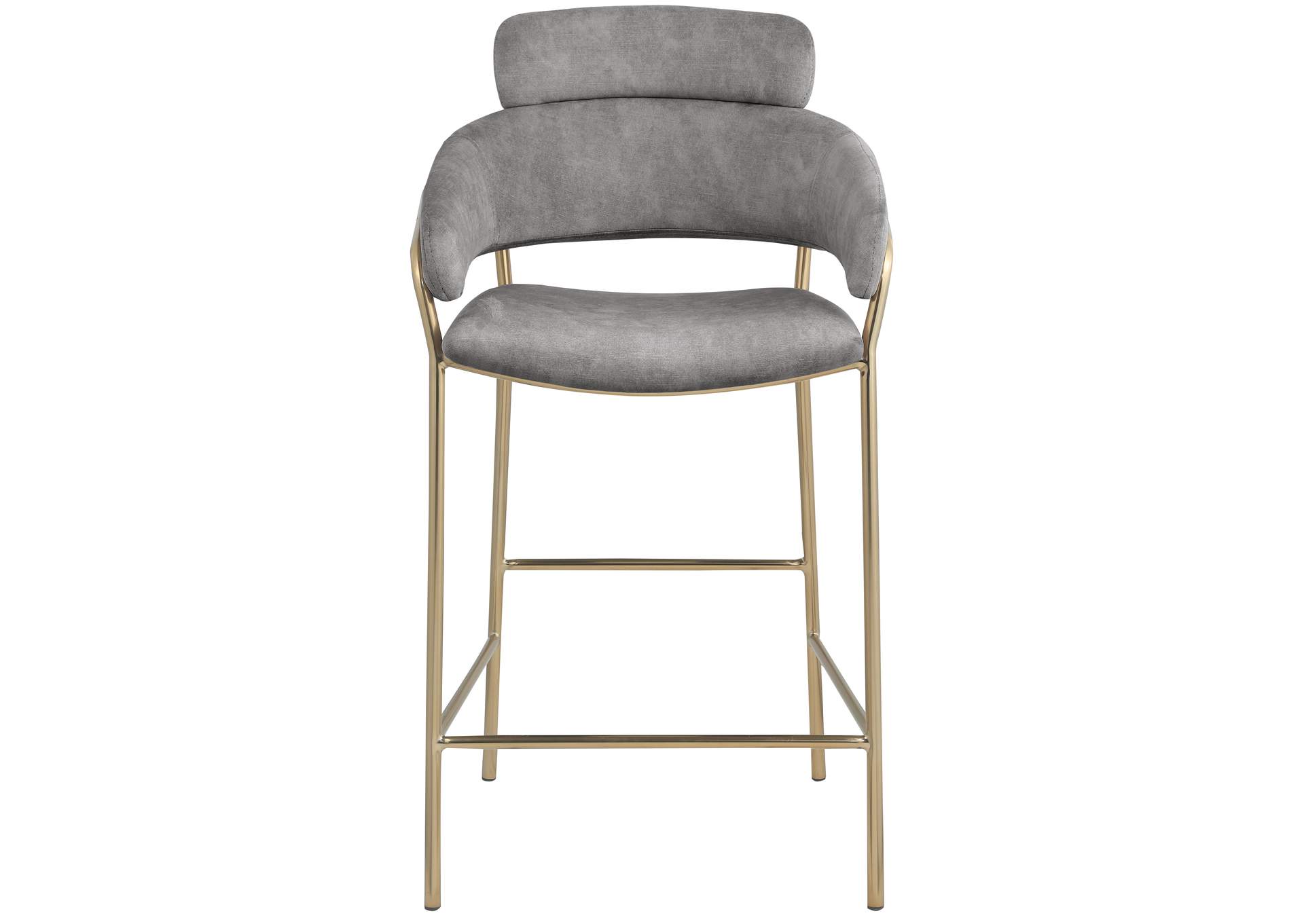 Yara Grey Velvet Counter Stool,Meridian Furniture