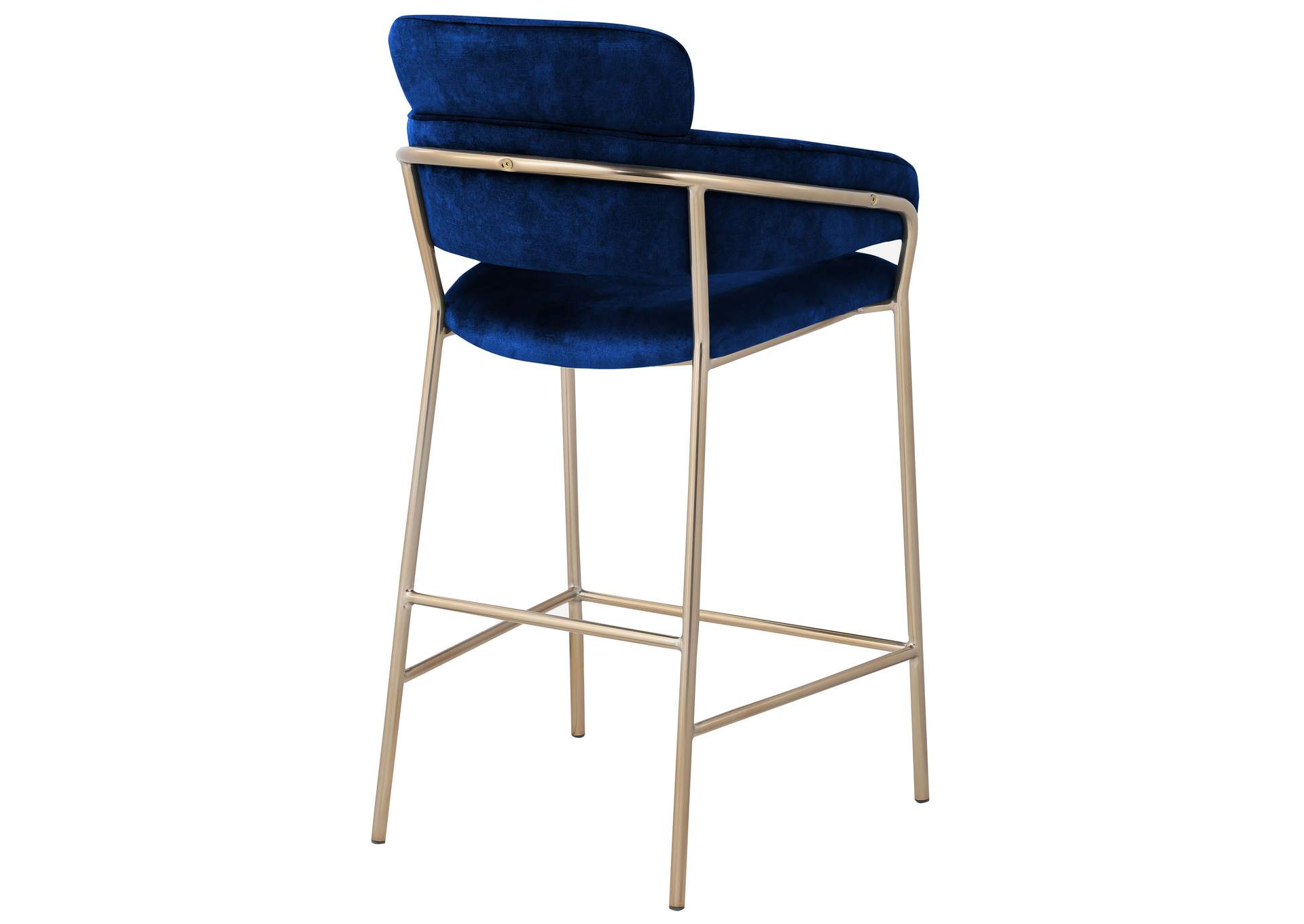 Yara Navy Velvet Counter Stool,Meridian Furniture