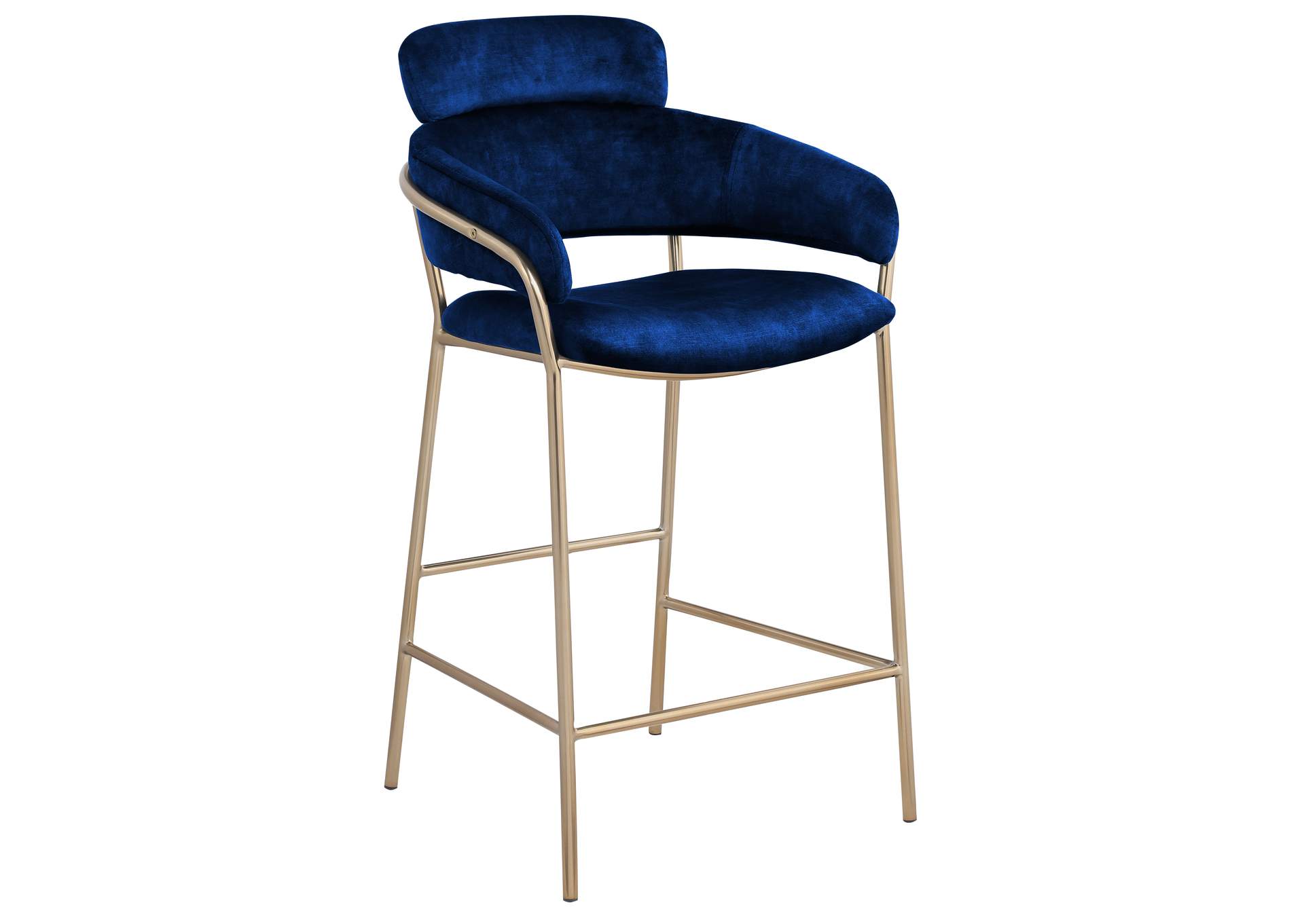 Yara Navy Velvet Counter Stool,Meridian Furniture