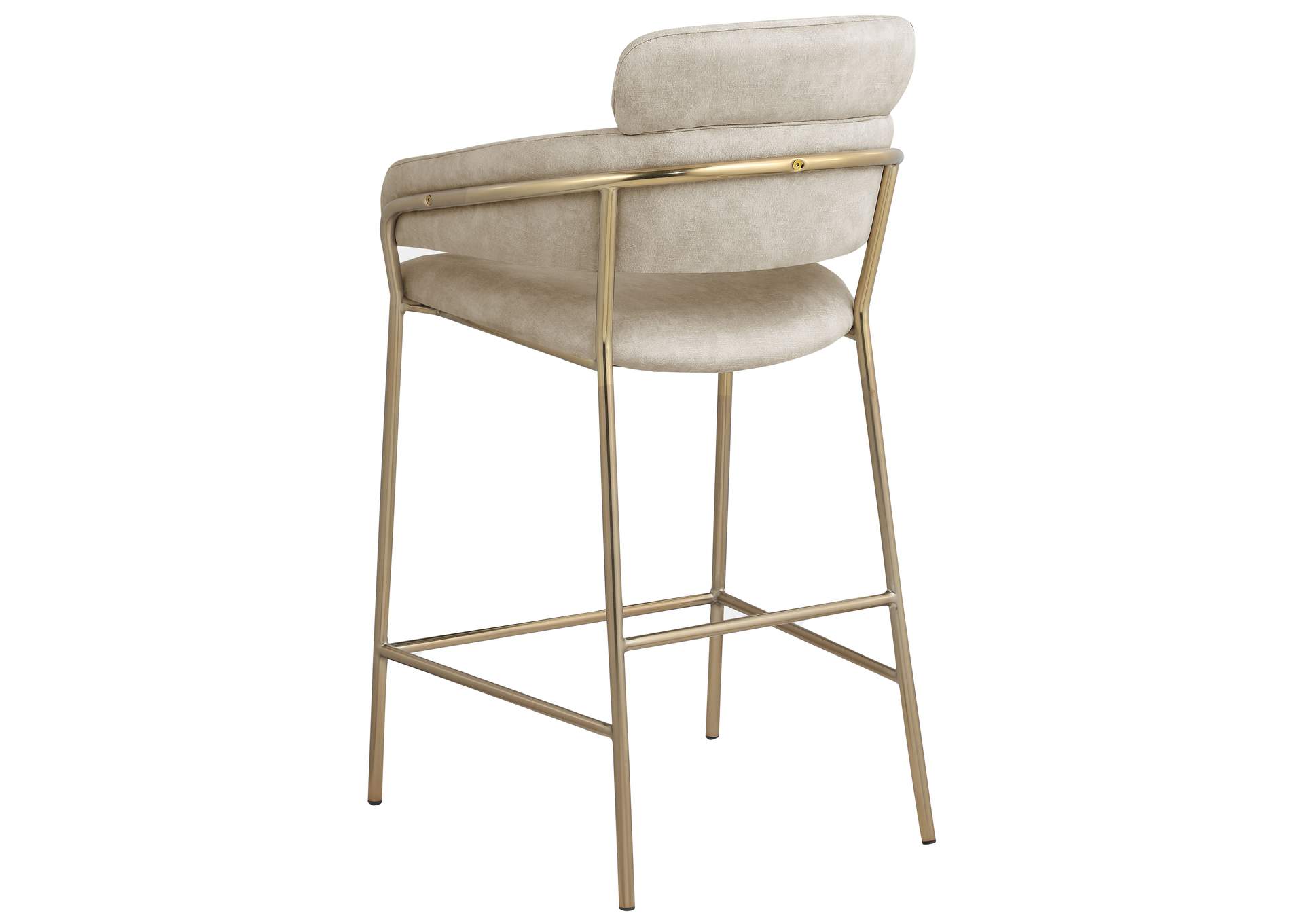 Yara Stone Velvet Counter Stool,Meridian Furniture