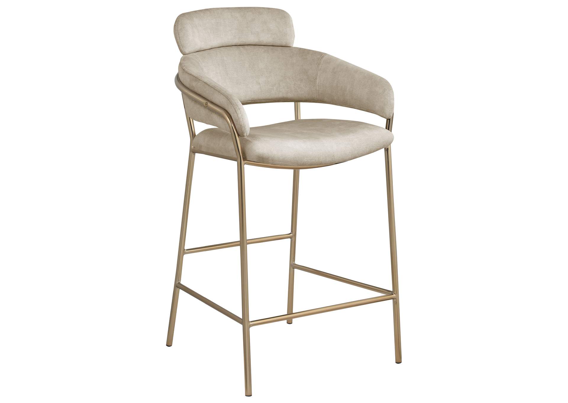 Yara Stone Velvet Counter Stool,Meridian Furniture