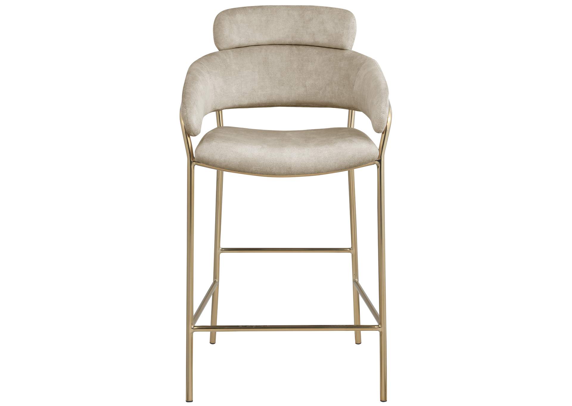 Yara Stone Velvet Counter Stool,Meridian Furniture