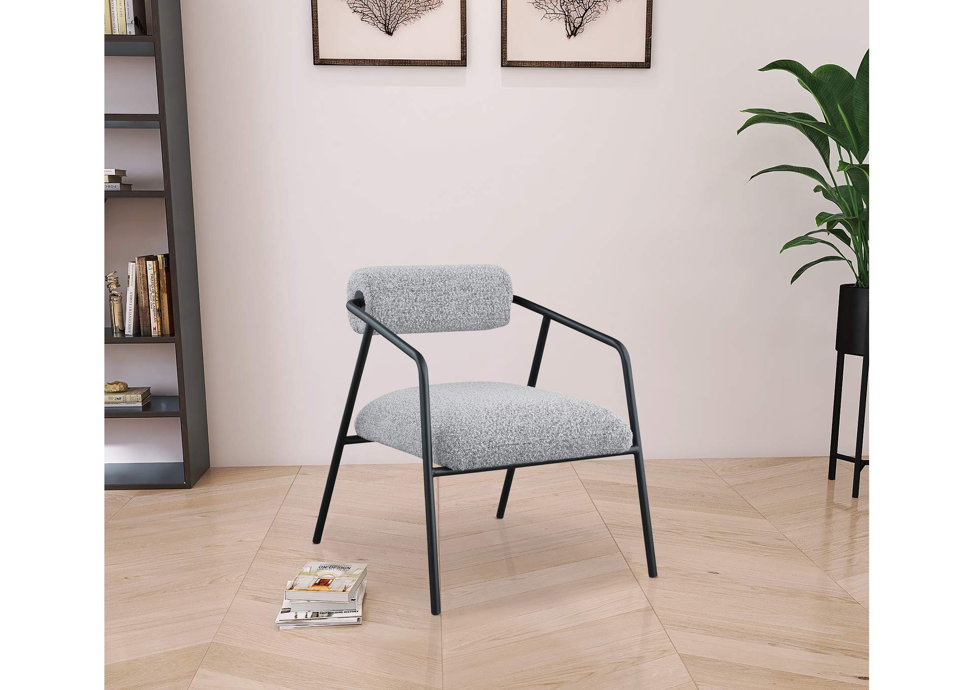 Carly Grey Fabric Accent Chair,Meridian Furniture