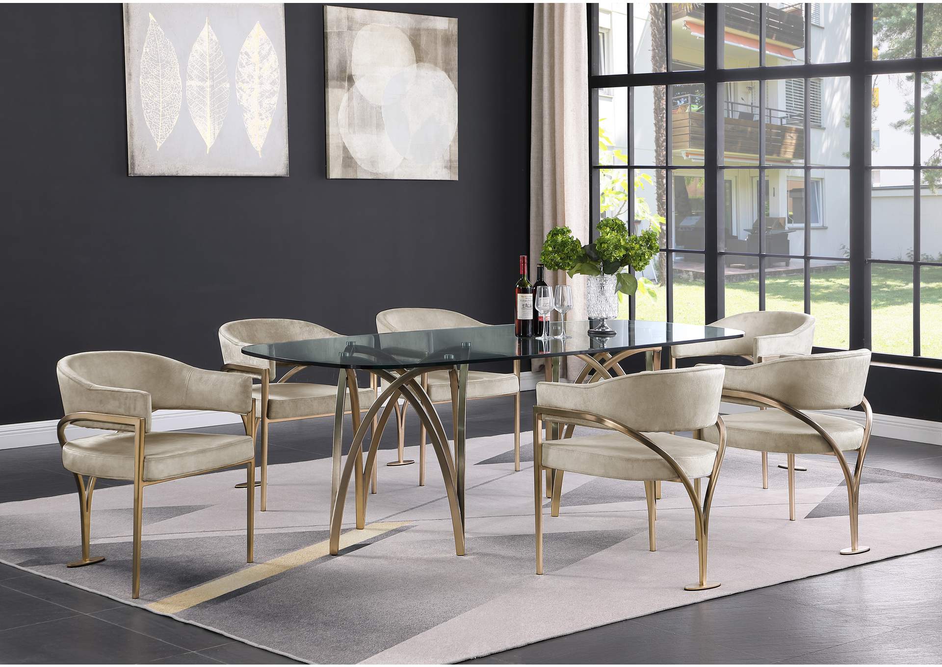 Madelyn Gold Dining Table,Meridian Furniture