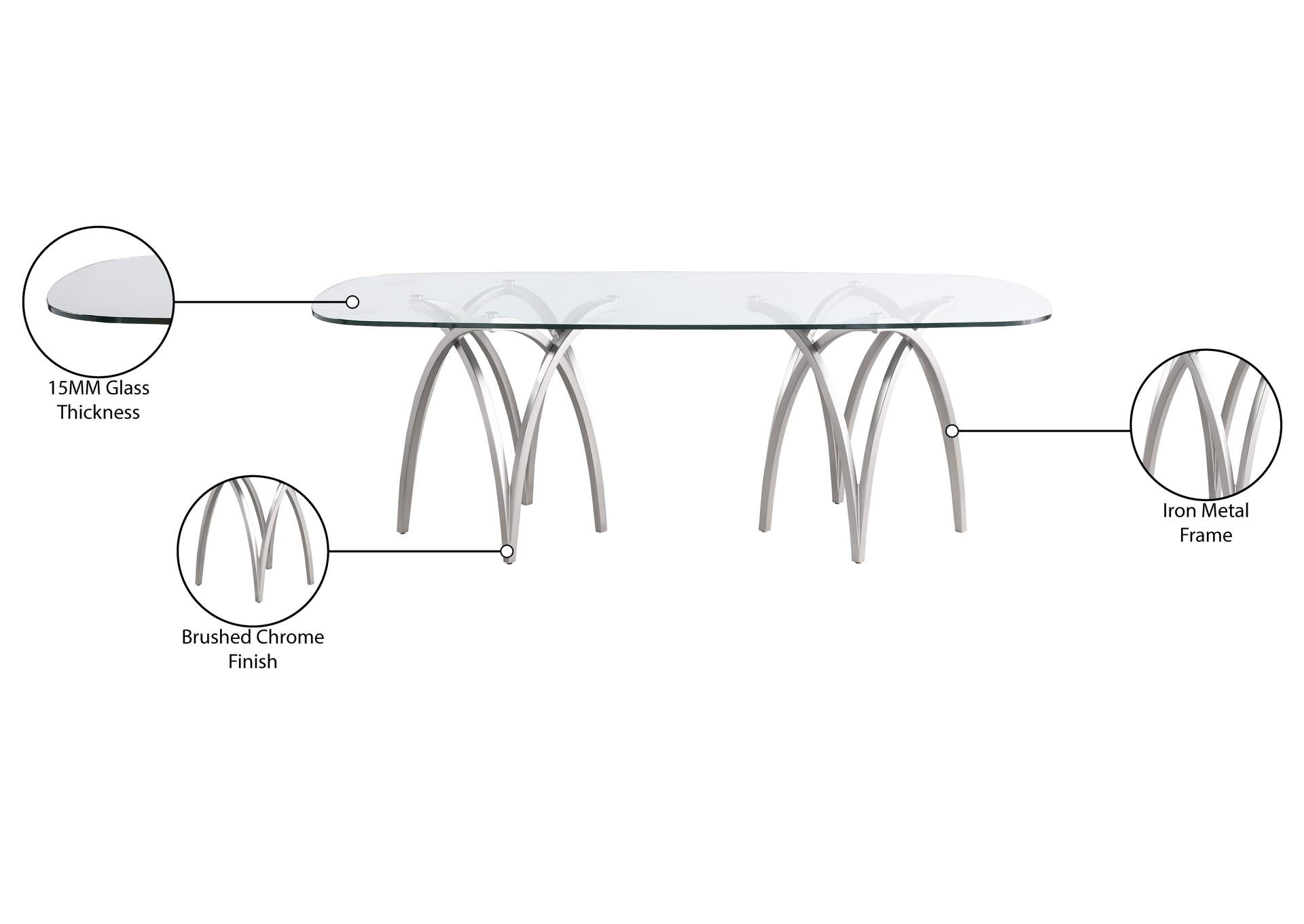 Madelyn Silver Dining Table,Meridian Furniture