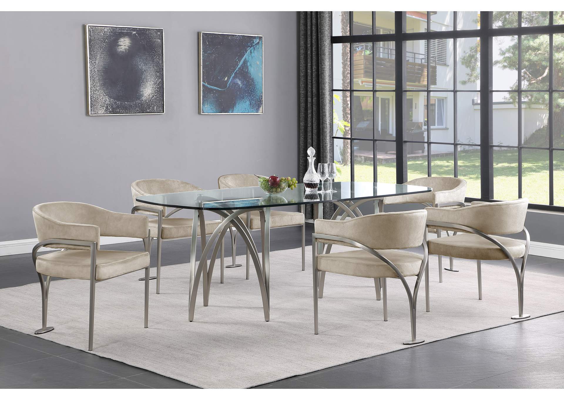 Madelyn Silver Dining Table,Meridian Furniture