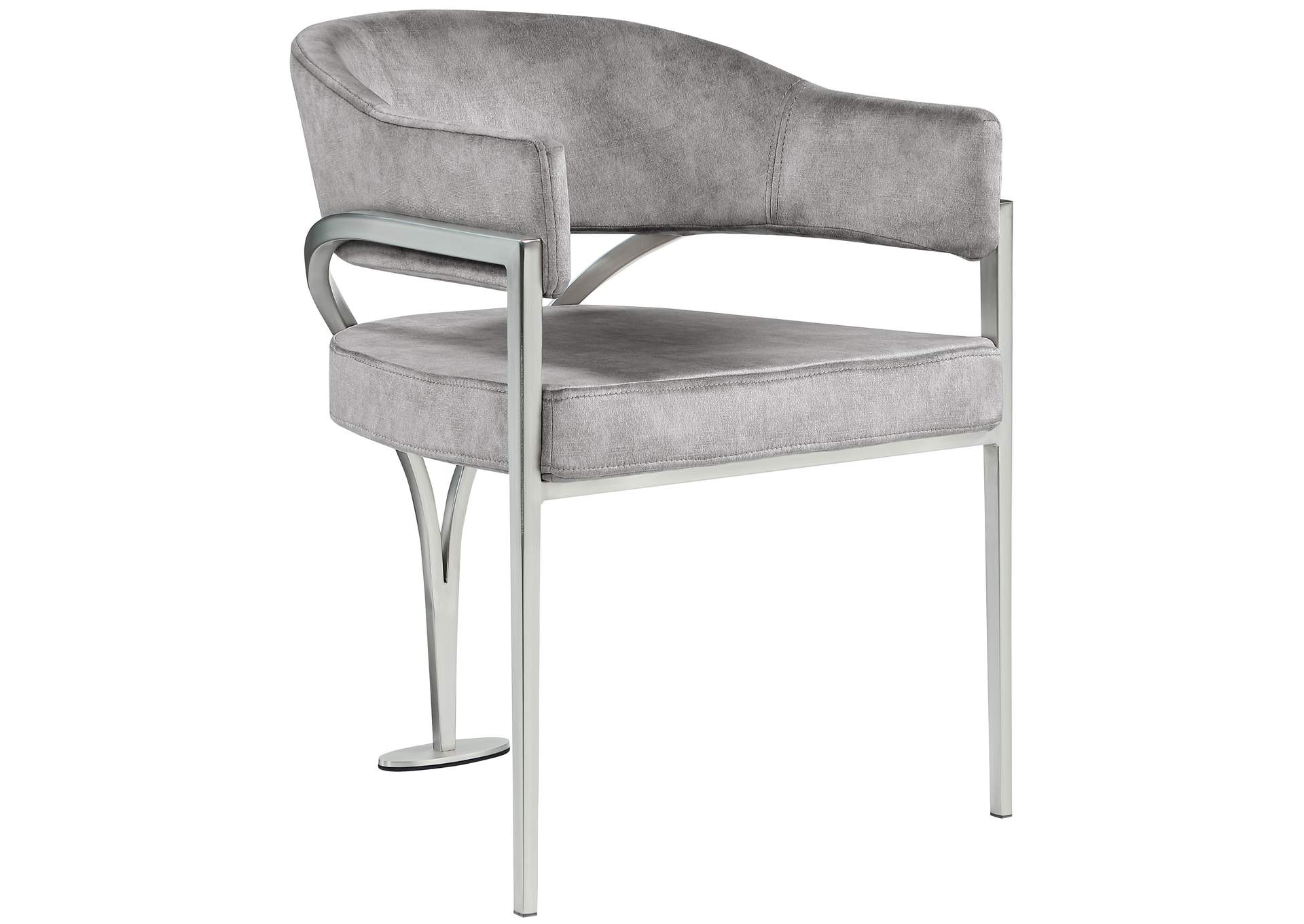 Madelyn Grey Velvet Dining Chair Set of 2,Meridian Furniture