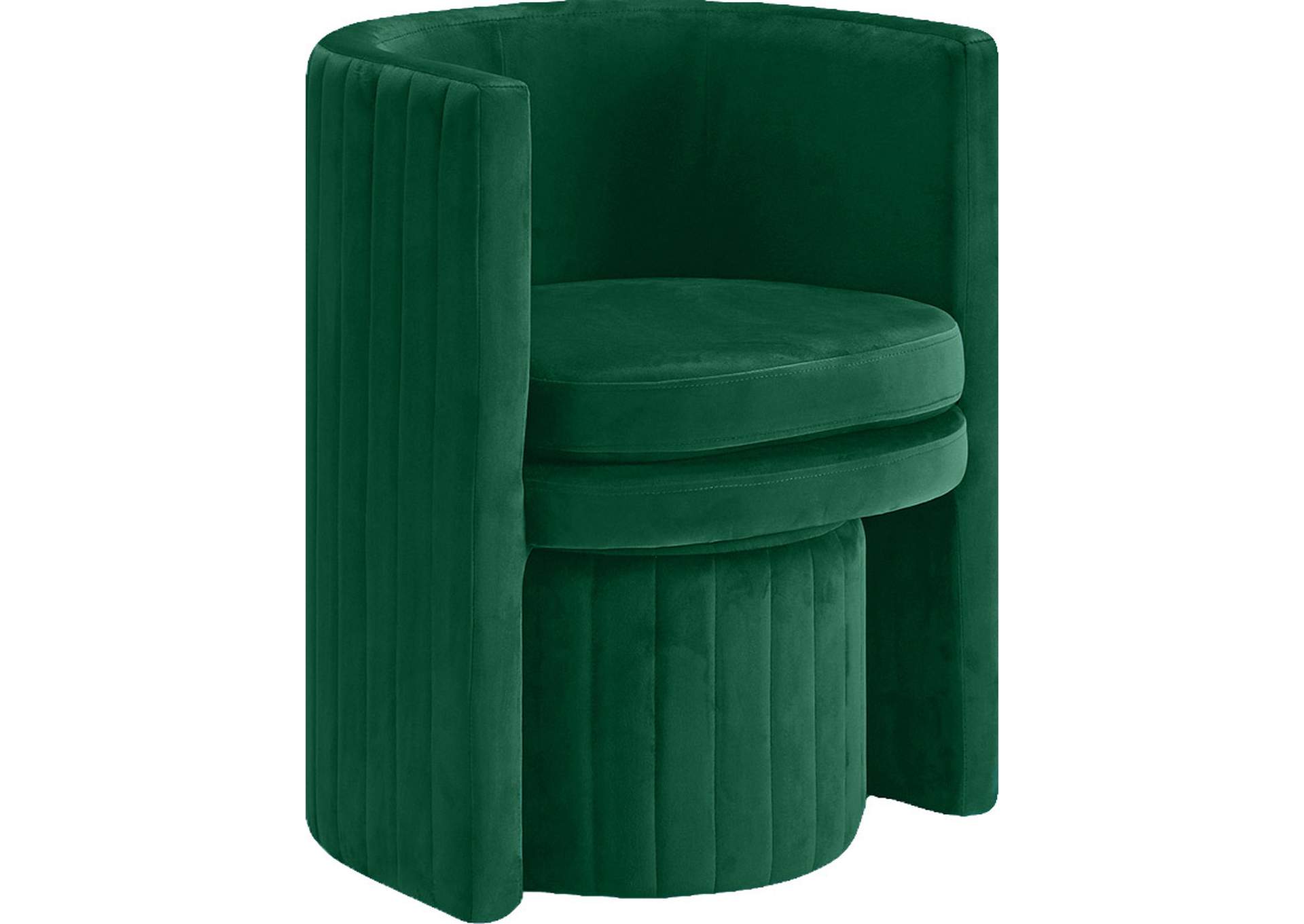 Selena Green Velvet Accent Chair And Ottoman Set,Meridian Furniture