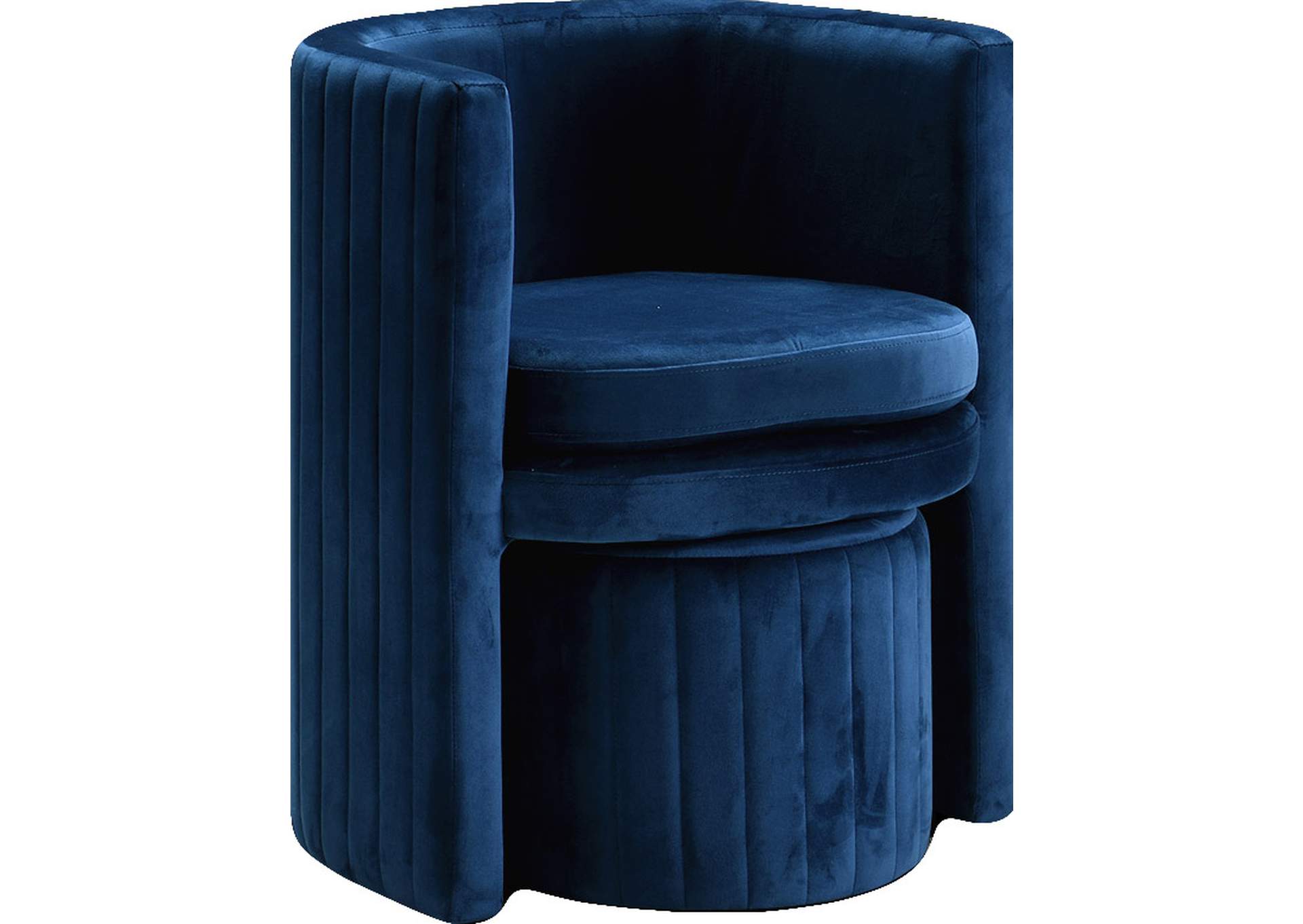 Selena Navy Velvet Accent Chair And Ottoman Set,Meridian Furniture