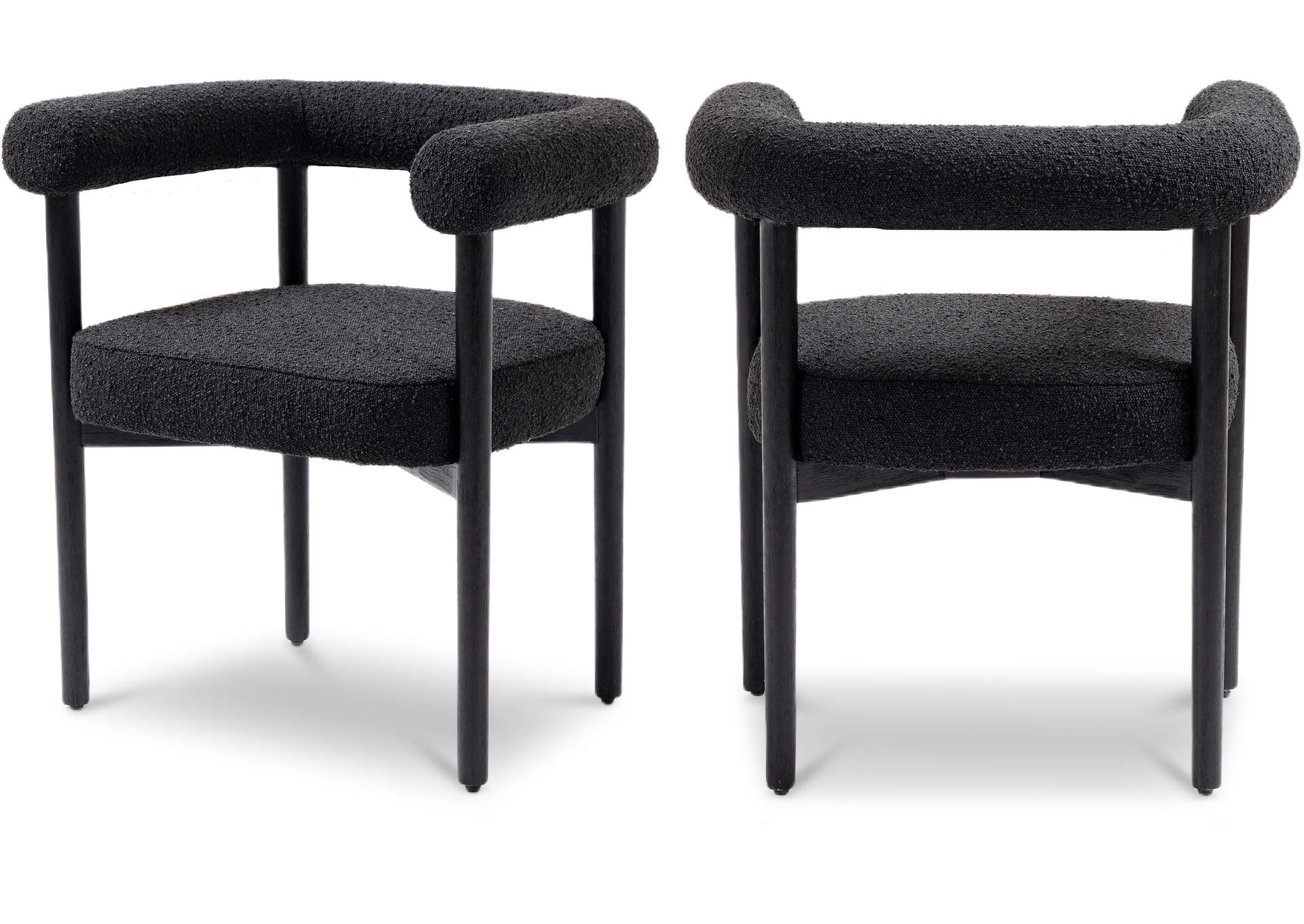 Hyatt Black Boucle Fabric Dining Chair,Meridian Furniture