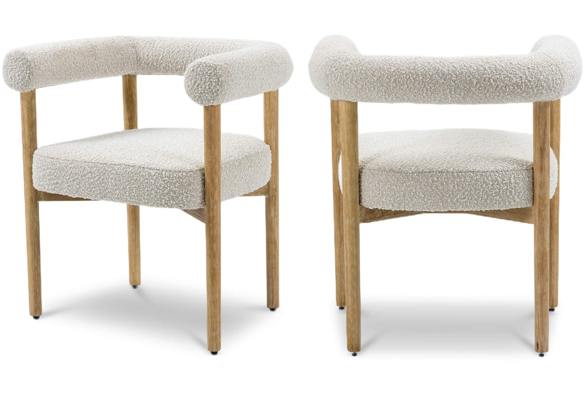 Hyatt Cream Boucle Fabric Dining Chair,Meridian Furniture