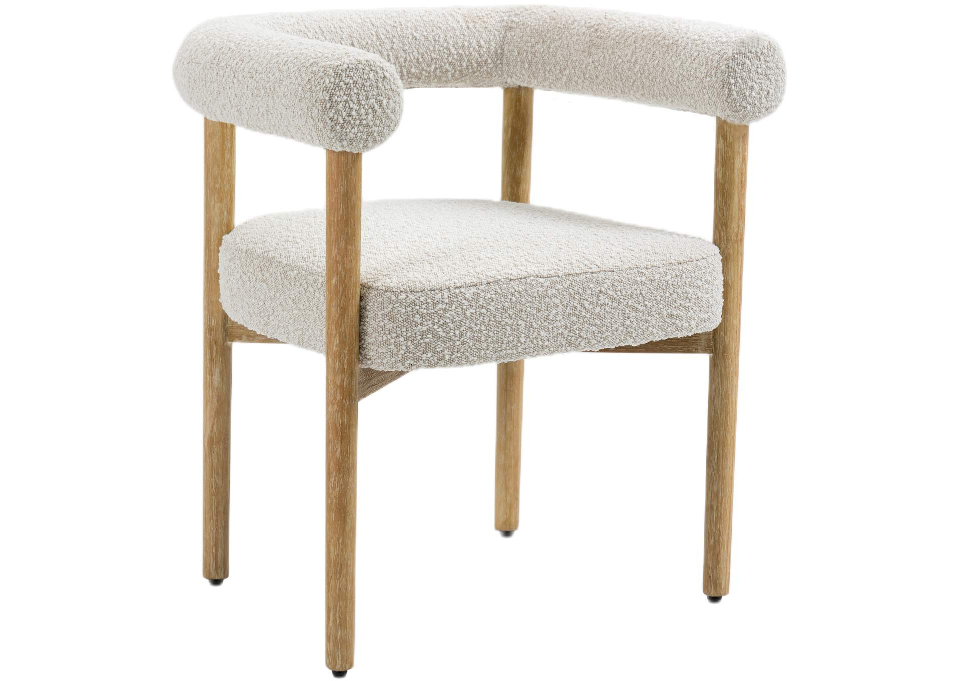 Hyatt Cream Boucle Fabric Dining Chair,Meridian Furniture